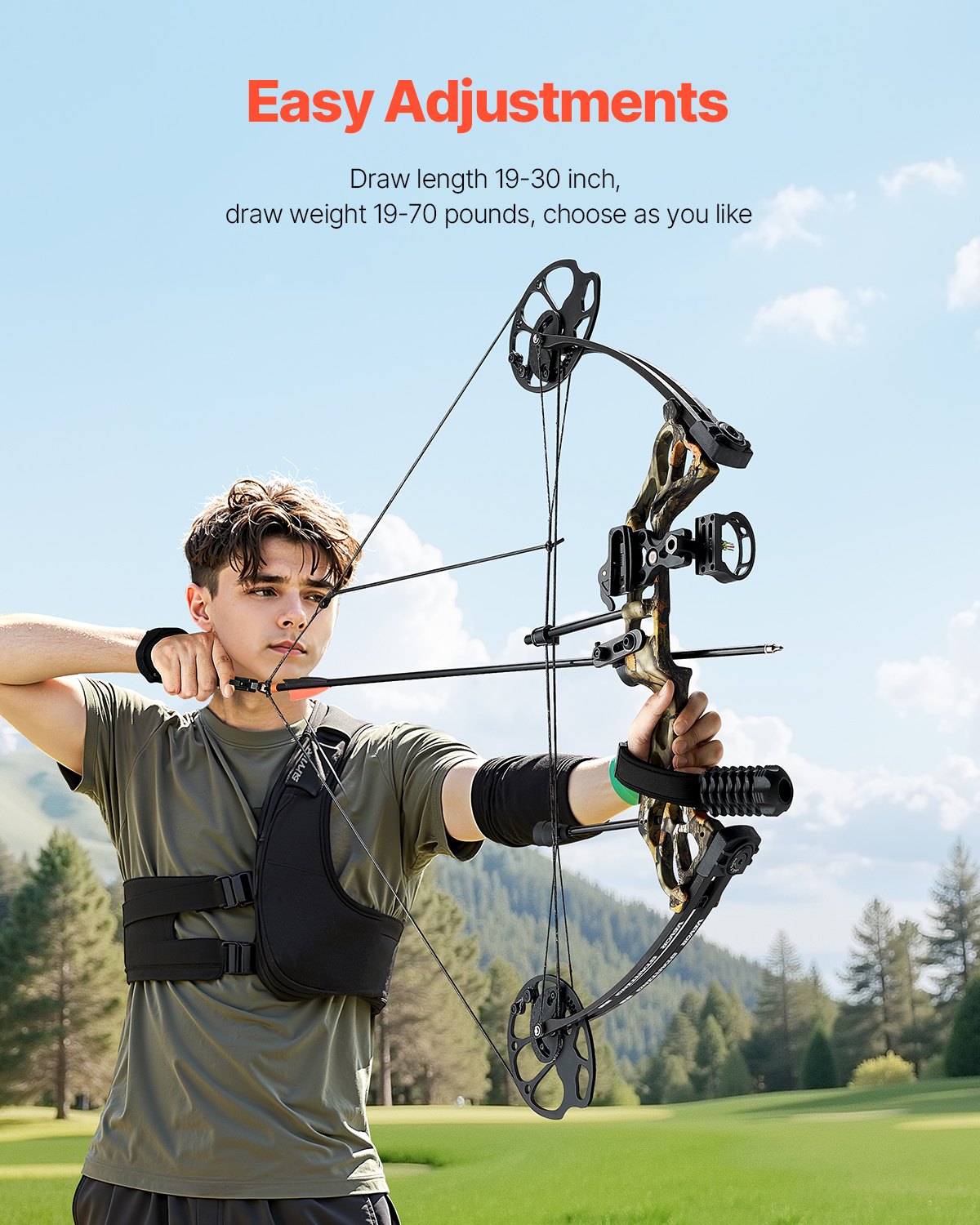 Skriemulinis lankas VEVOR EM28, 19-70 lbs