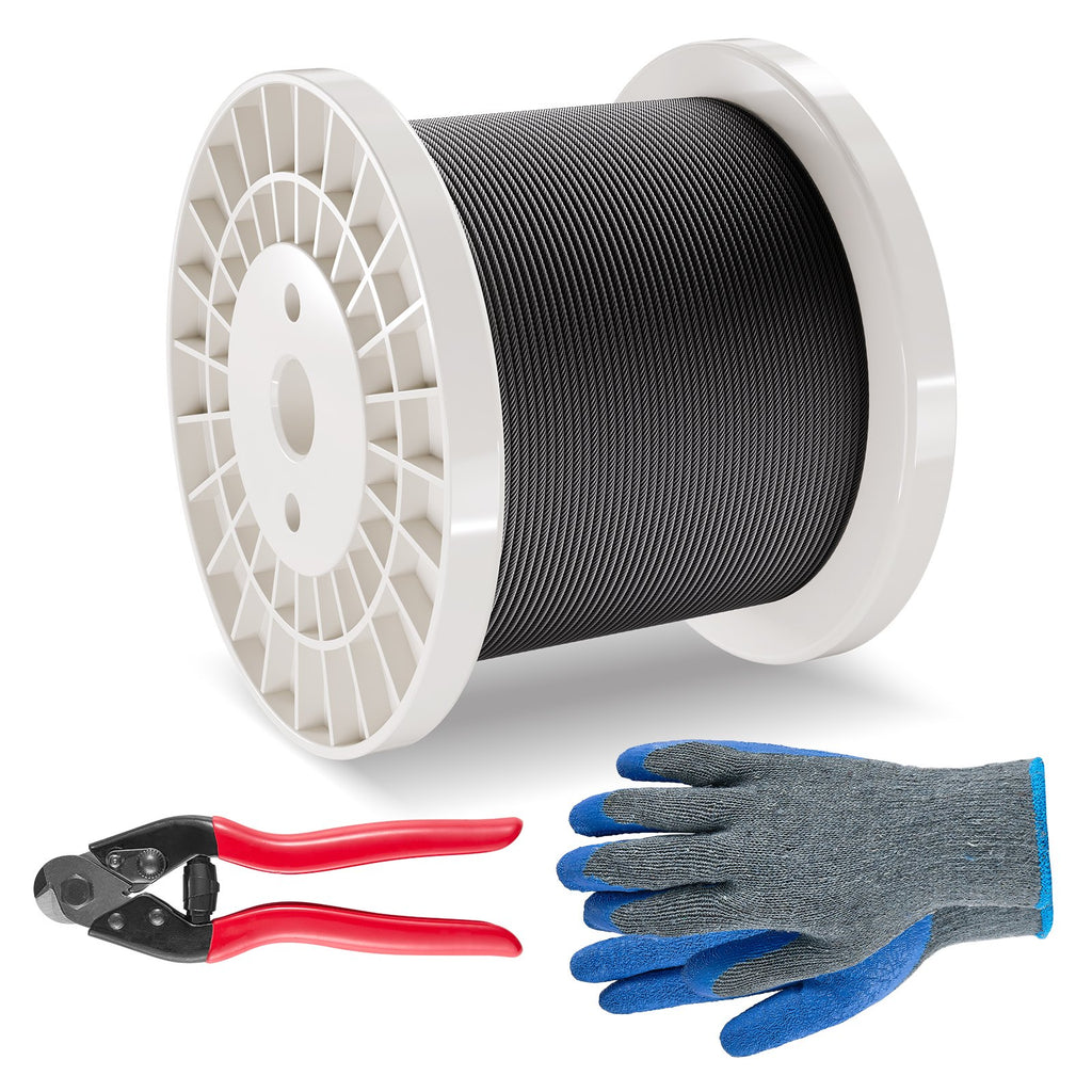 Plieninis trosas VEVOR S1/8-500, 152,4 m ilgio