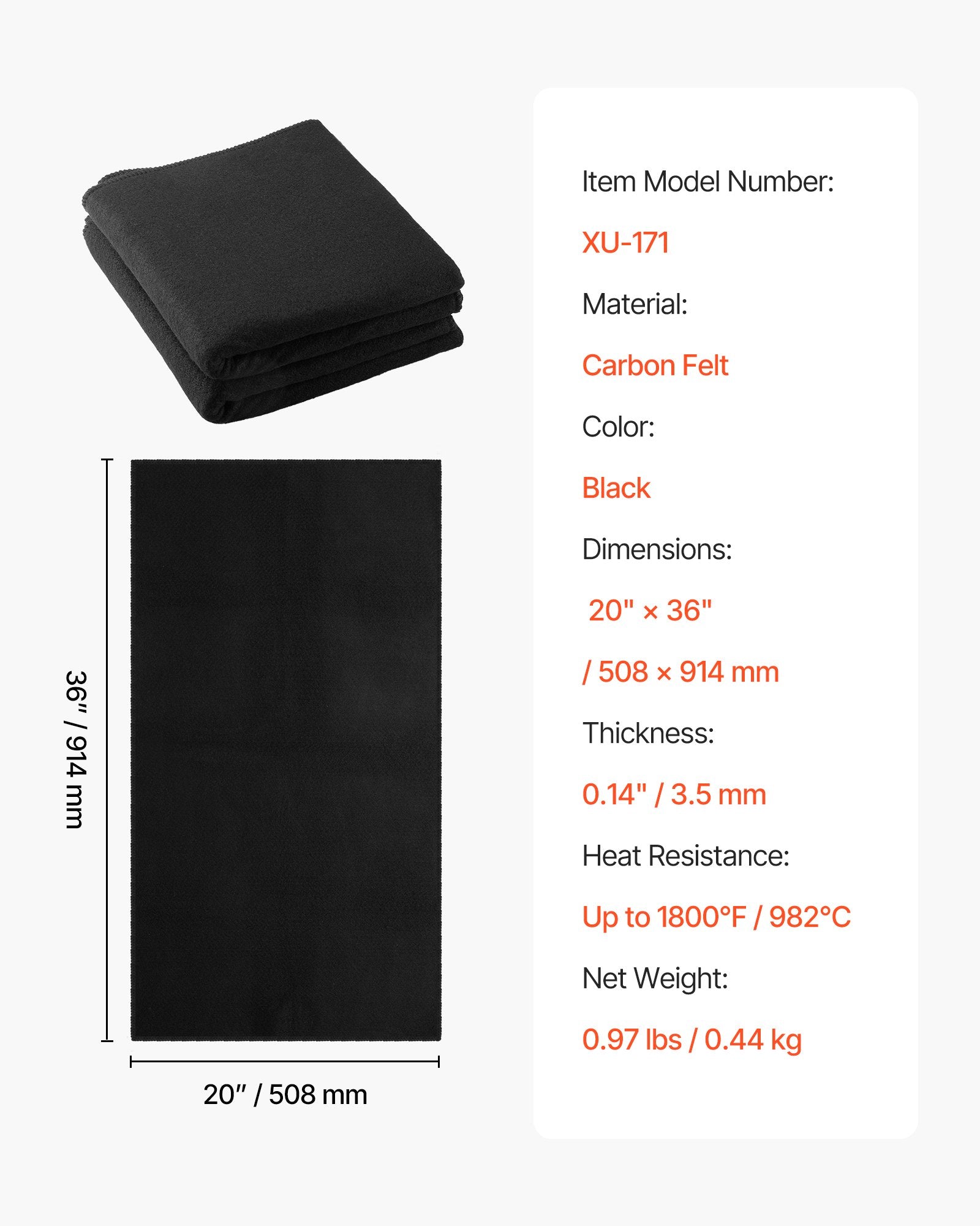 Suvirinimo uždangalas VEVOR XU-171, 508 x 914 mm, 2 vnt.