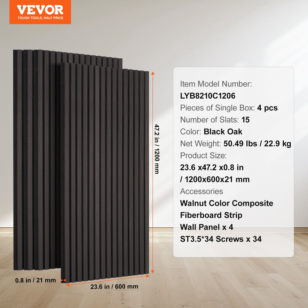 Akustinės medžio tašelių panelės VEVOR LYB8210C1206, 60x120 cm