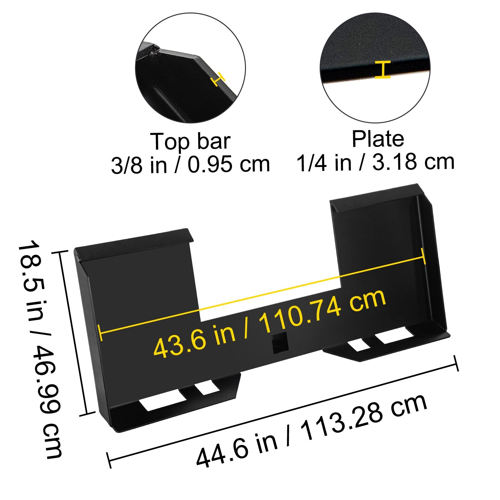 Universali tvirtinimo plokštė mini krautuvui VEVOR ANZB-HS14, 1360 kg keliamoji galia