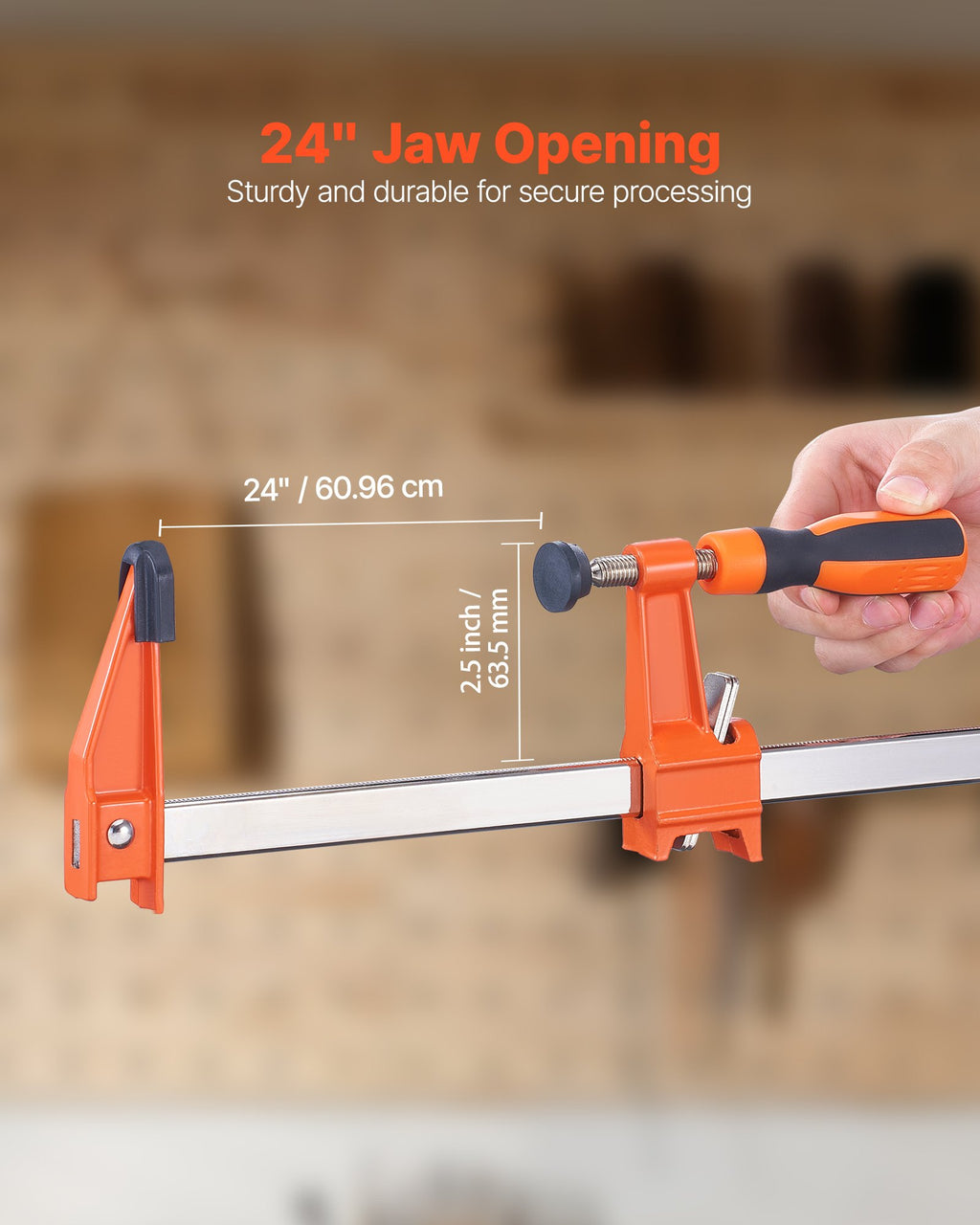 F tipo spaustuvai VEVOR FCA24-2p, 61 cm anga