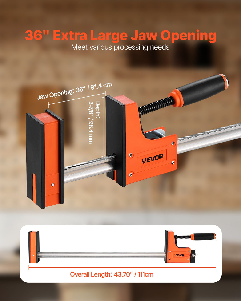 Lygiagrečių spaustuvų rinkinys VEVOR F1500-36-2P, 91,4 cm