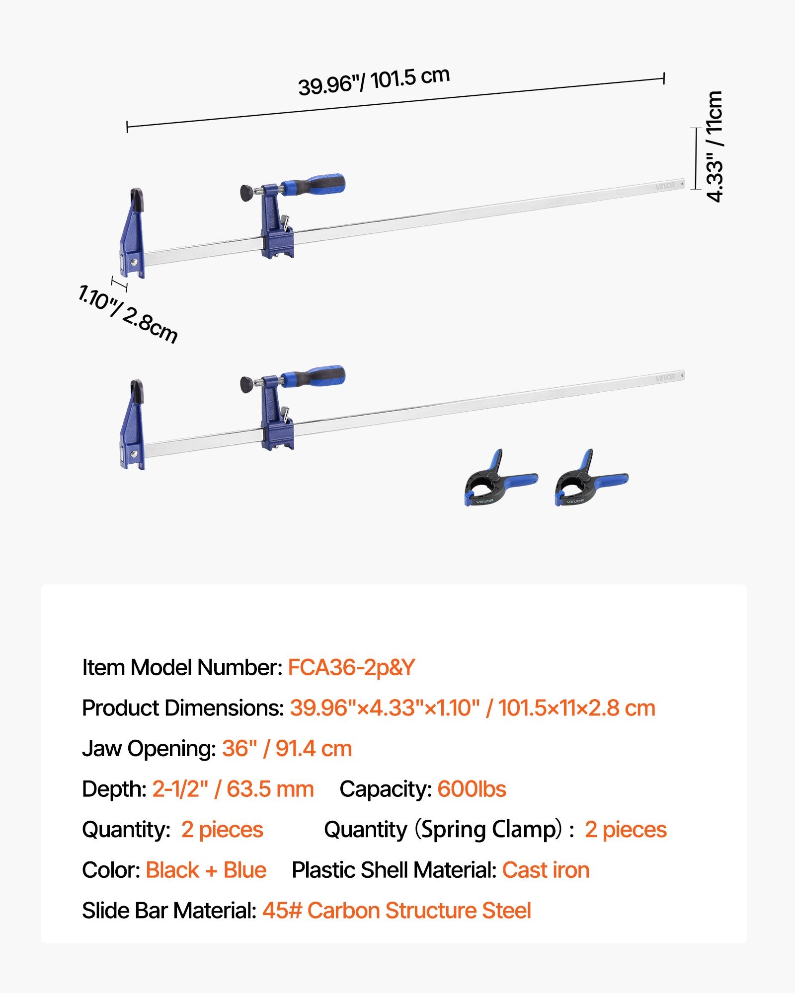 Staliaus spaustuvai VEVOR FCA36-2p&Y, 91,4 cm