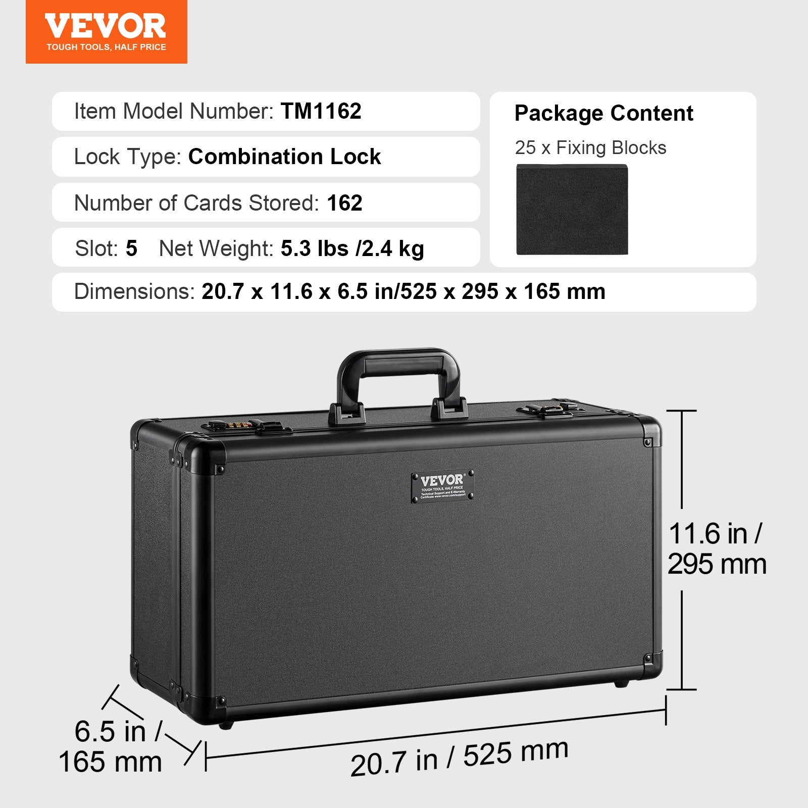 Kolekcinių kortų dėklas VEVOR TM1162, 5 skyriai