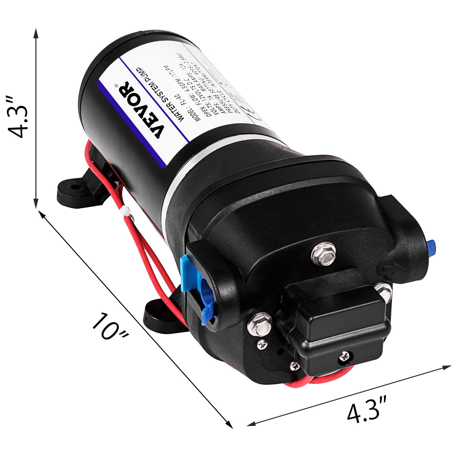 Vandens slėgio membraninis siurblys VEVOR FL-40, 17 l/min