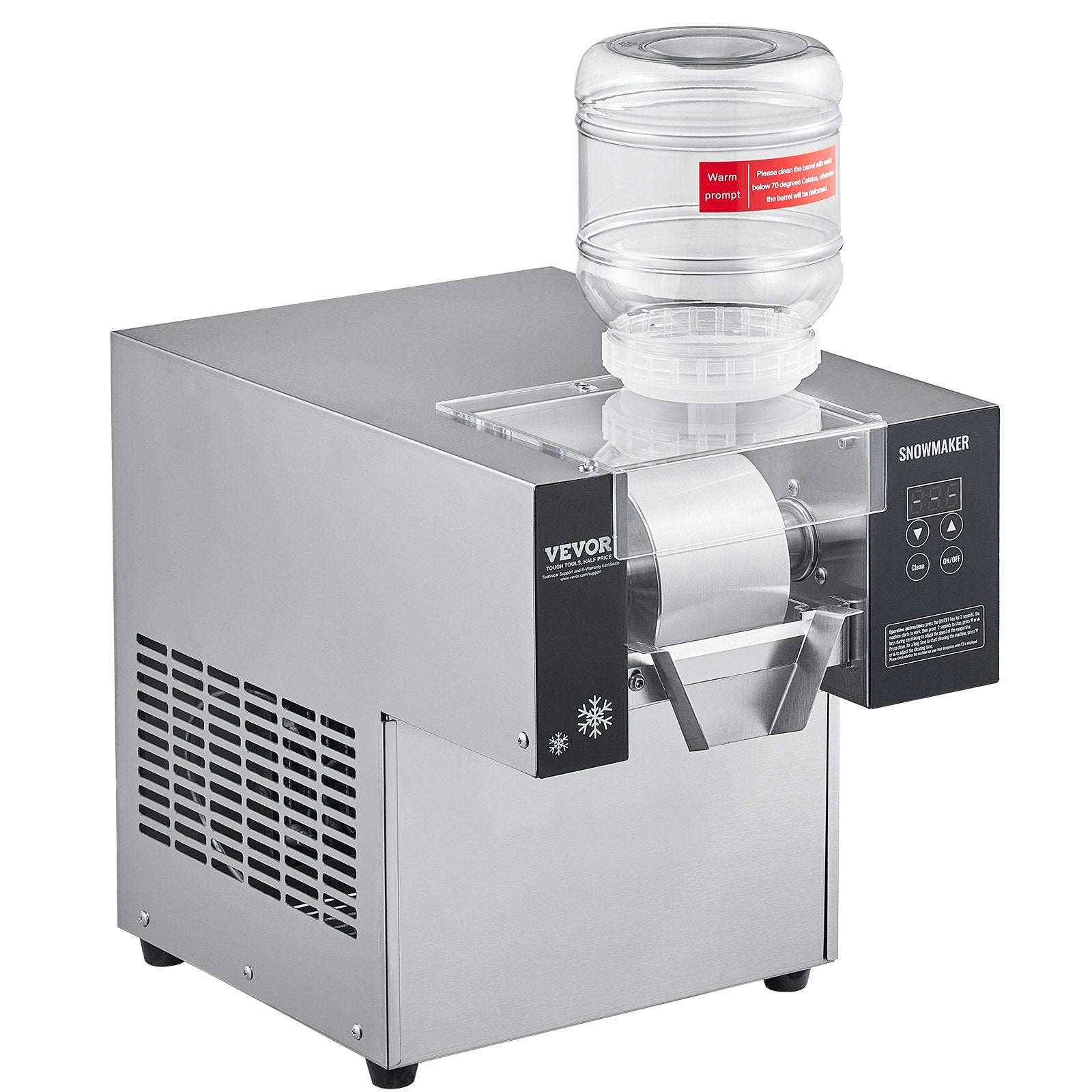 Komercinis snaigių ledo gaminimo aparatas VEVOR FC80FD-1, 80 kg/24h