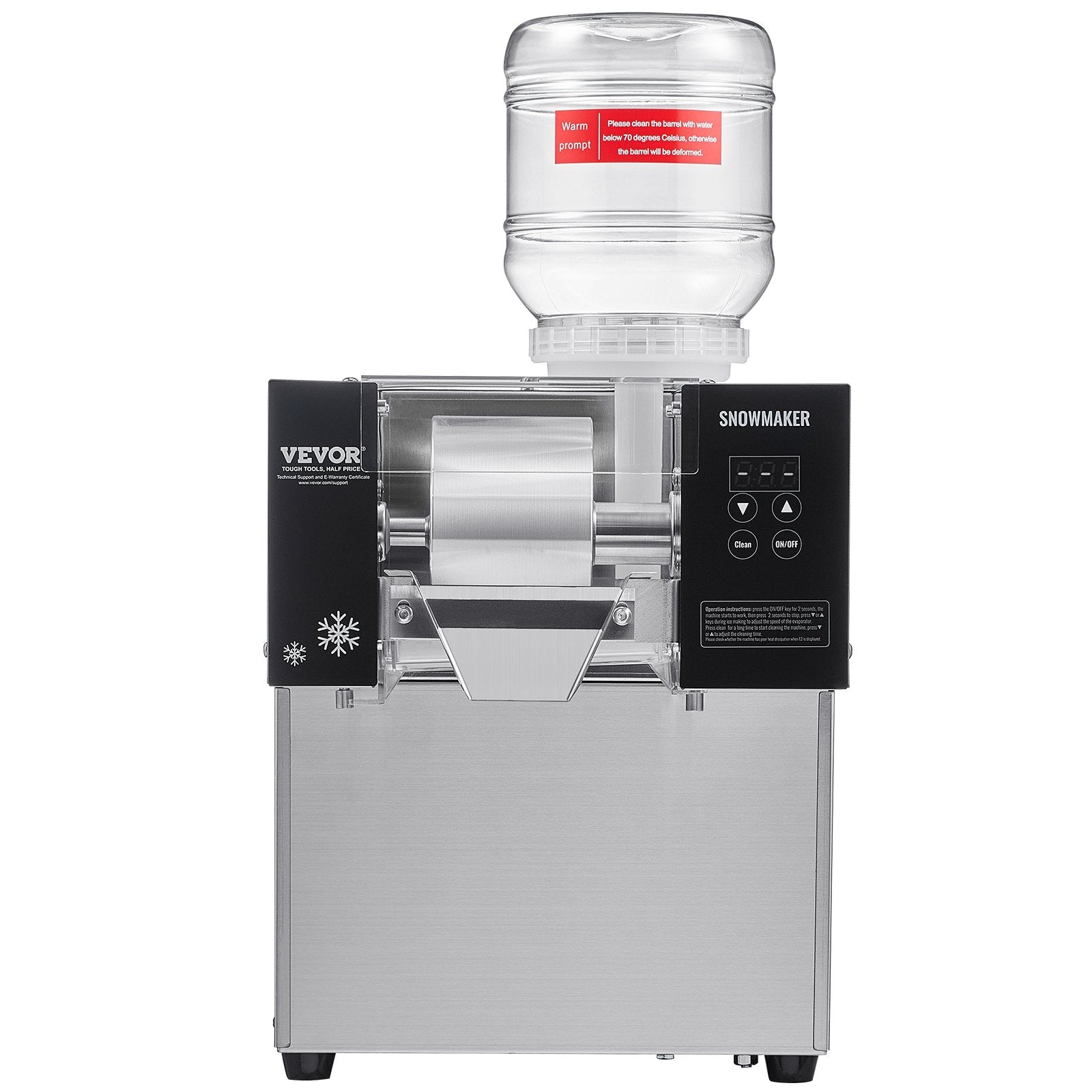 Komercinis snaigių ledo gaminimo aparatas VEVOR FC80FD-1, 80 kg/24h