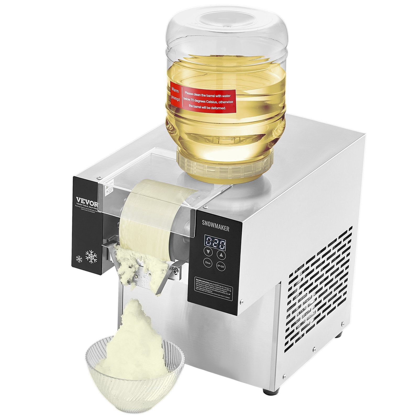 Pramoninis snaigių ledo generatorius VEVOR FC170FD-1, 170 kg/24h