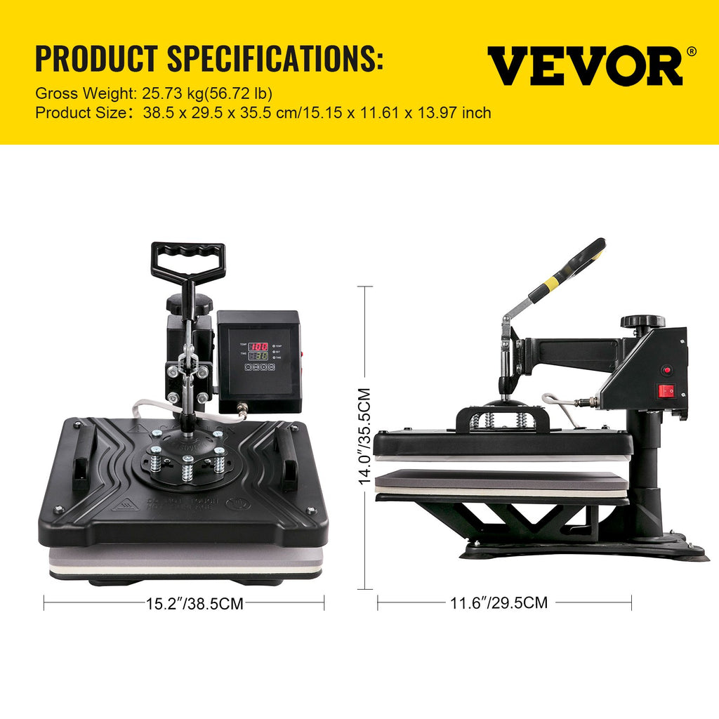 Termo presas VEVOR 5-in-1, 38x30 cm