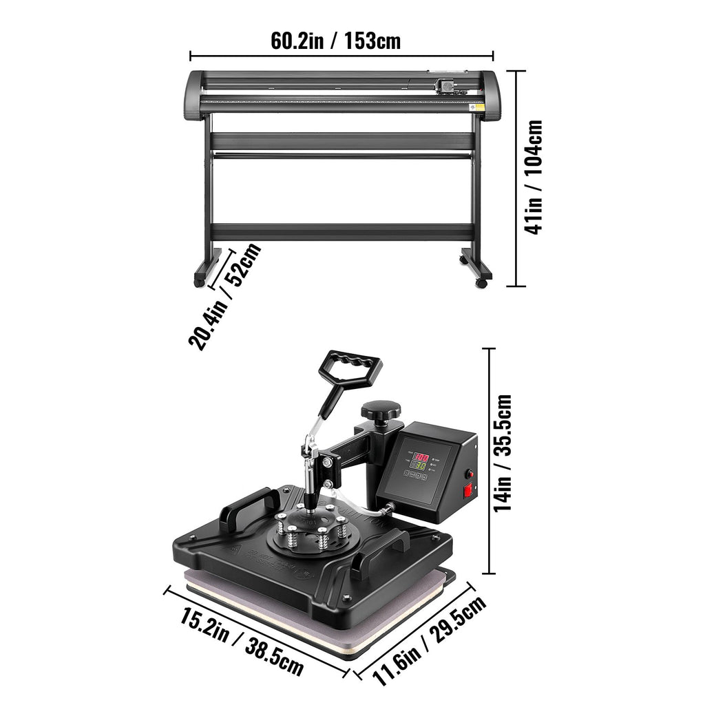 Termopresas ir pjovimo braižytuvas VEVOR 5 in 1, 1350 mm