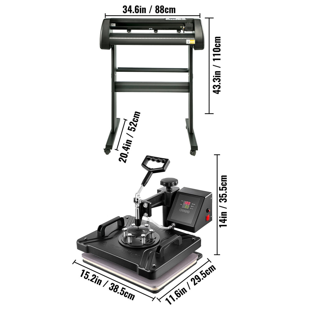 Termopresas ir pjovimo braižytuvas VEVOR 5 in 1, 30,5 x 38,1 cm