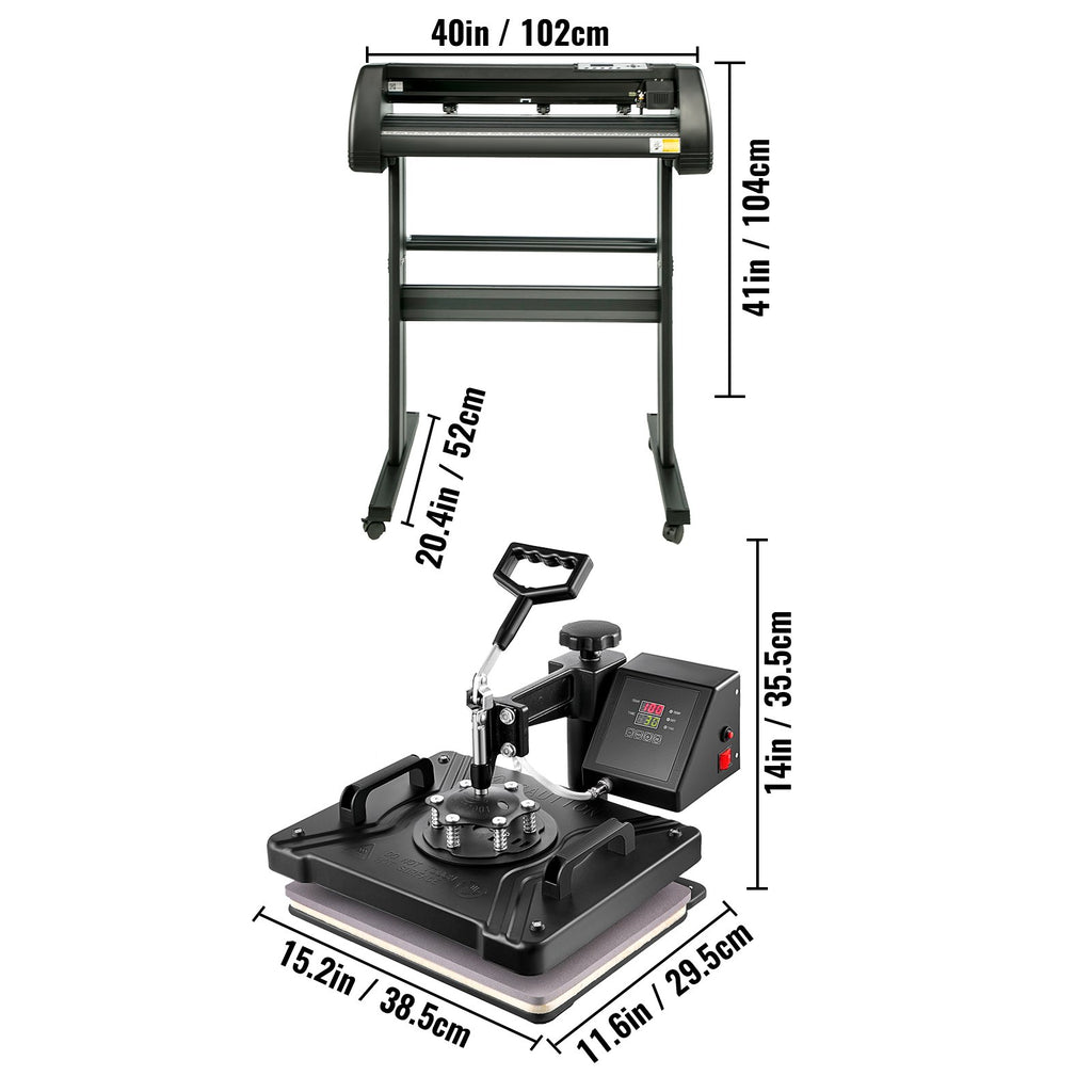 Termopresas ir vinilo pjoviklis VEVOR 5-in-1, 38x29 cm ir 870 mm