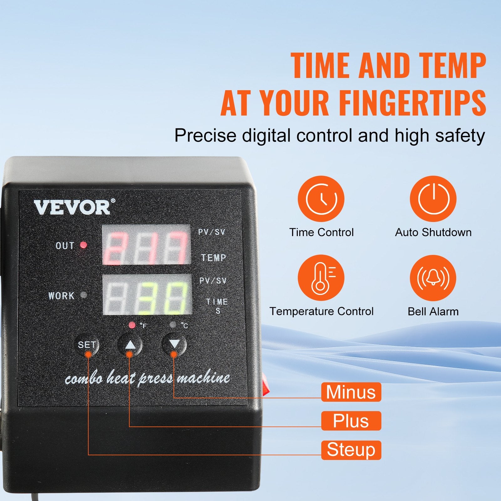 Termopresas VEVOR 8-in-1, 38x30 cm