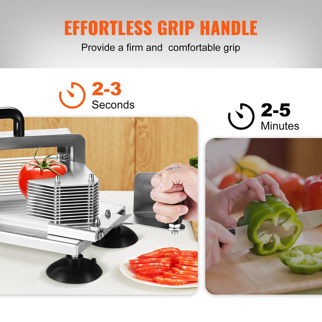 Pramoninė pomidorų pjaustyklė VEVOR AY450-4, 3 pjovimo storiai