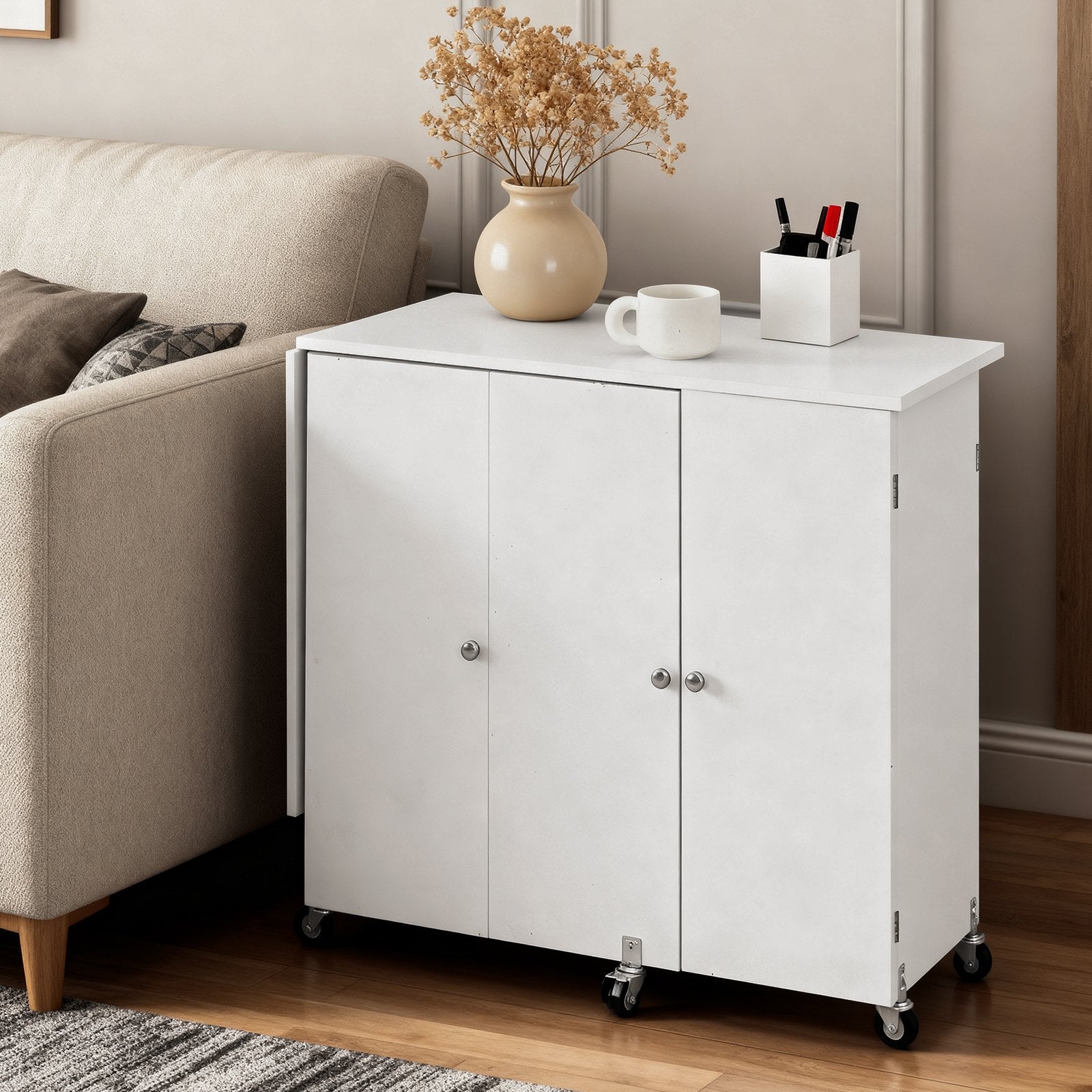 Sulankstomas siuvimo stalas VEVOR HL20250625002TM-W, 157 cm ilgio