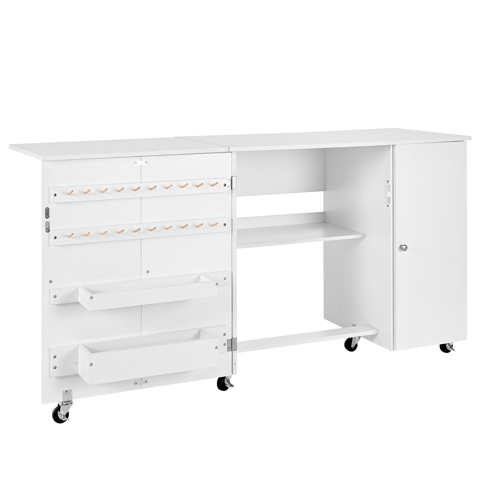 Sulankstomas siuvimo stalas VEVOR HL20250625002TM-W, 157 cm ilgio