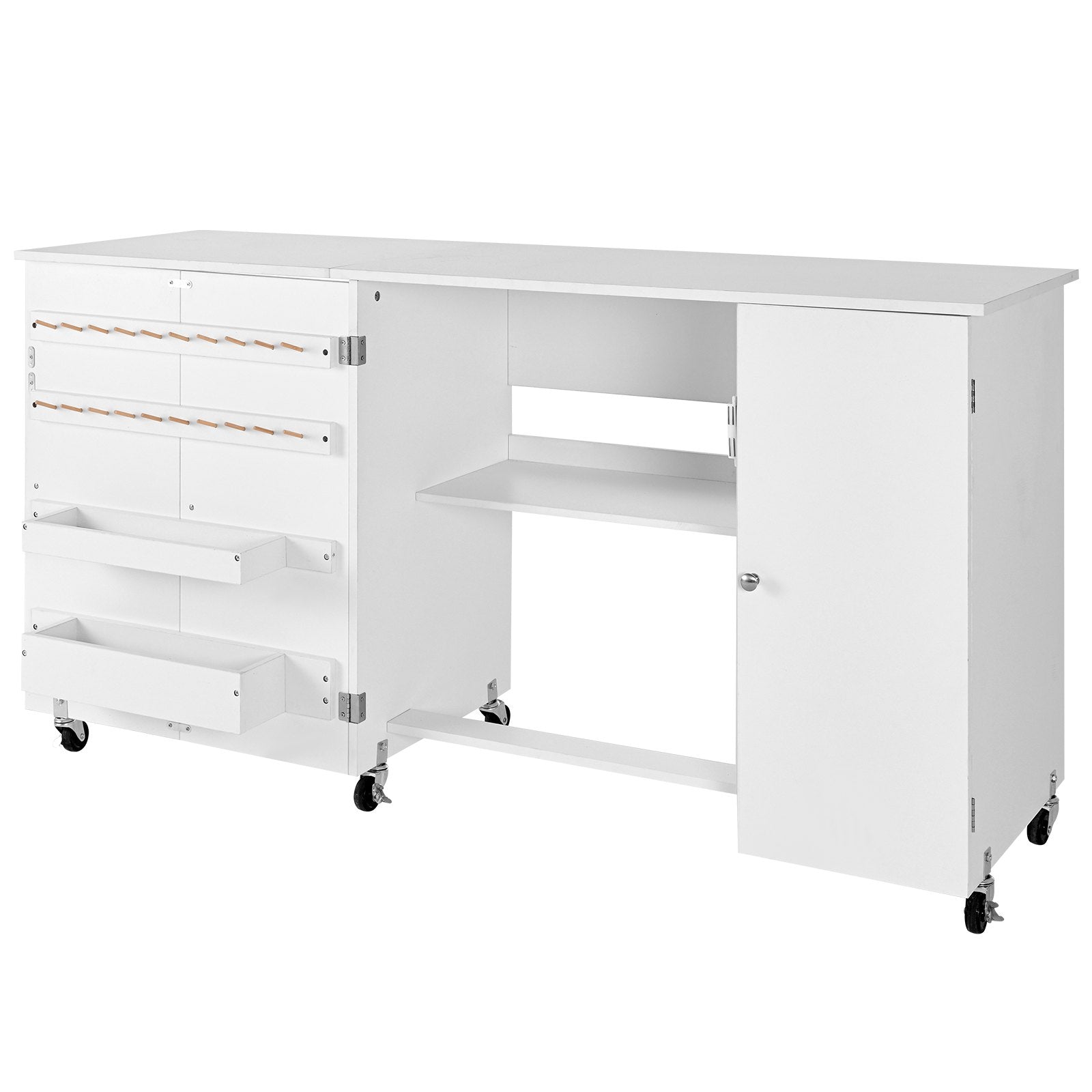 Sulankstomas siuvimo stalas VEVOR HL20250625002TM-W, 157 cm ilgio