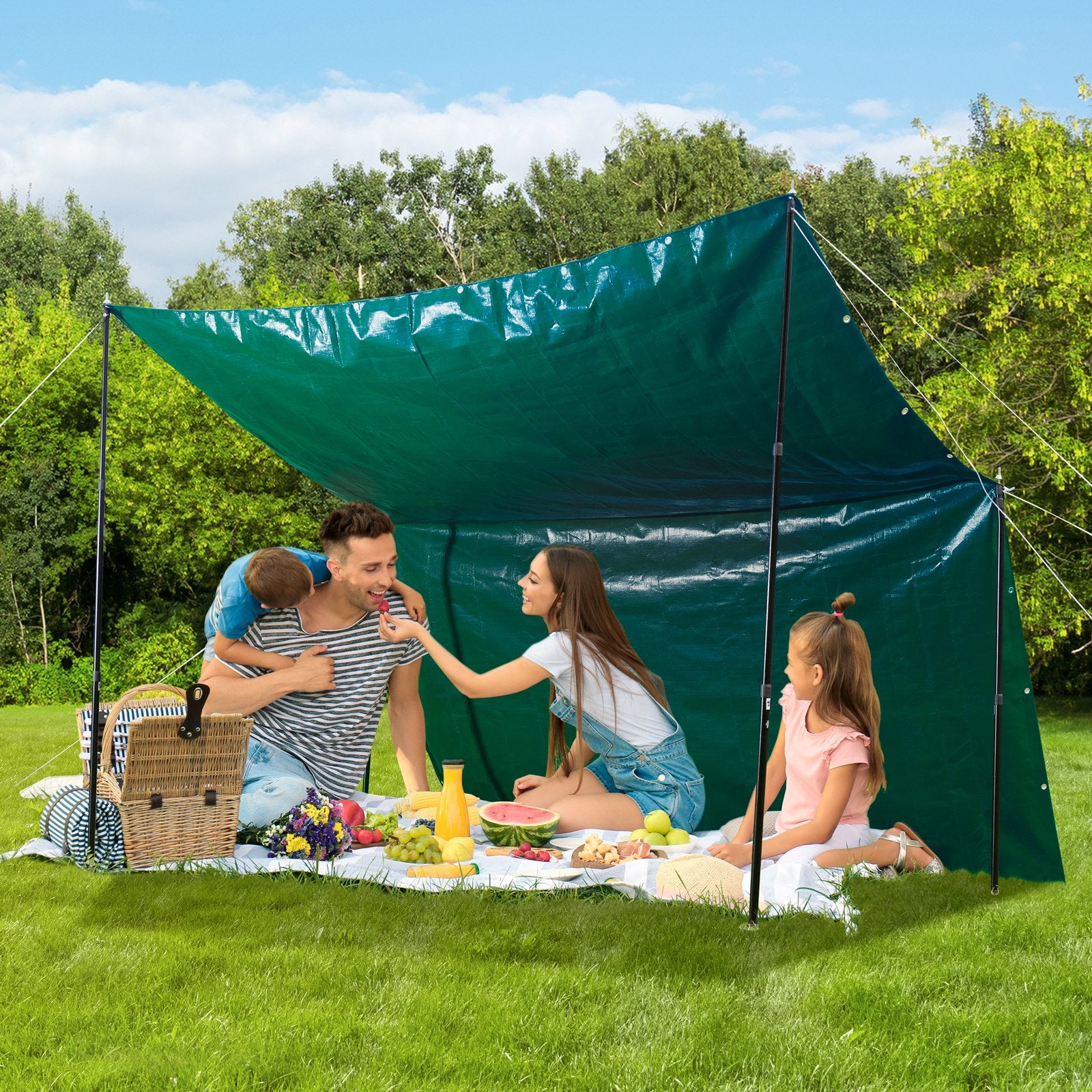 Neperšlampamas tentas VEVOR PVC, 5 x 9 m