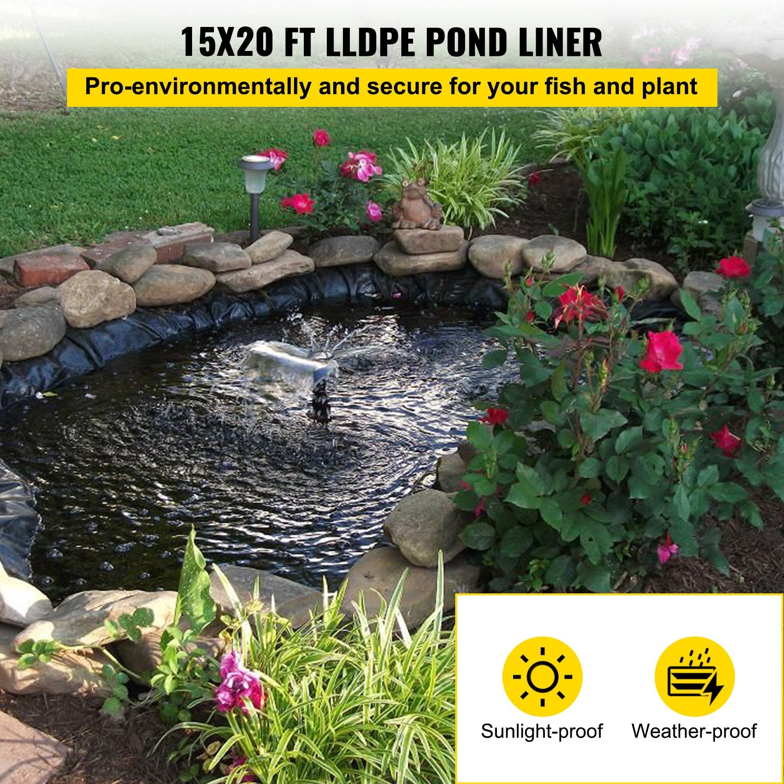 Tvenkinio plėvelė LLDPE, 4,6 x 6 m, 0,5 mm storio