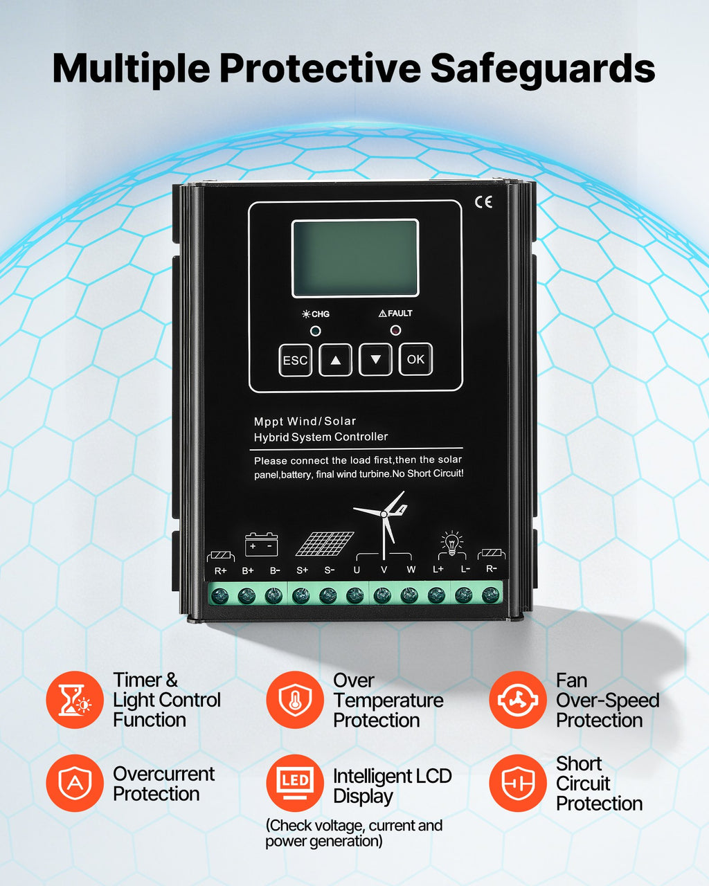 Vėjo jėgainė VEVOR FD2000W, 1500W 24V