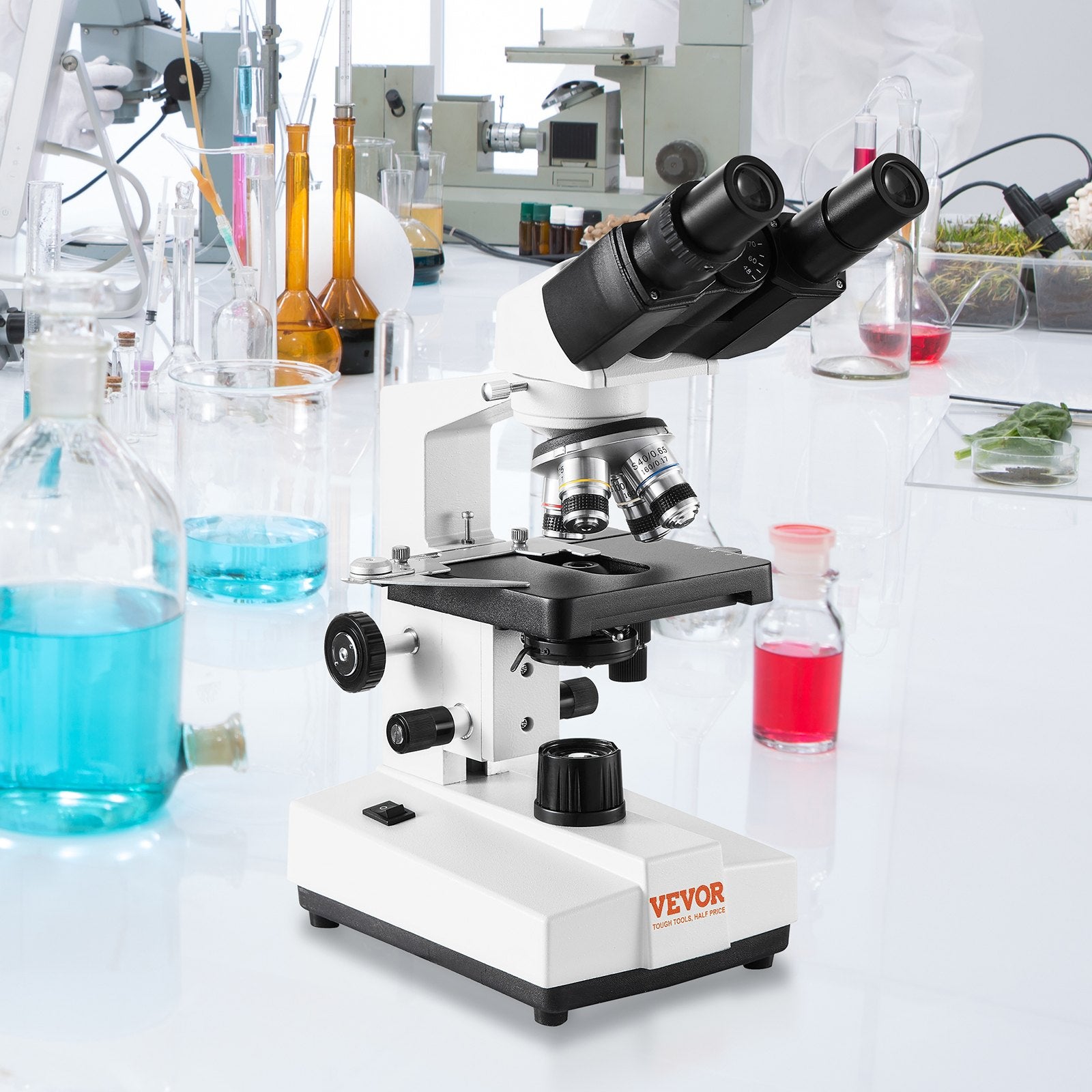Binokulinis laboratorinis mikroskopas VEVOR XSP-36, 40X-2500X didinimas