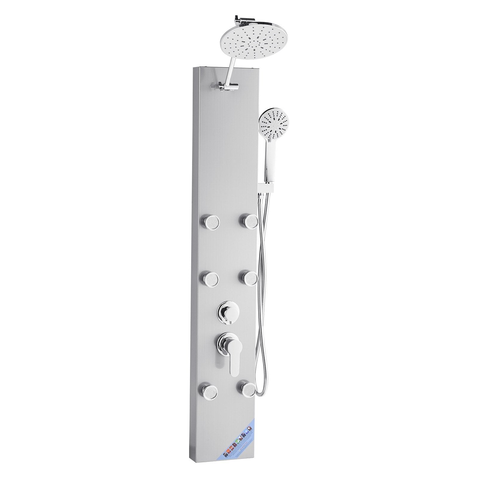 Dušo panelė VEVOR 7016FL, 124 cm, nerūdijantis plienas