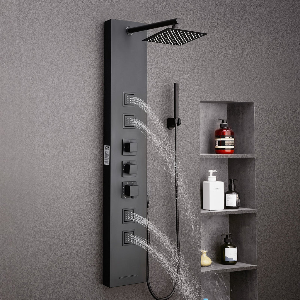 Dušo panelė VEVOR 7015FY, 124 cm nerūdijančio plieno
