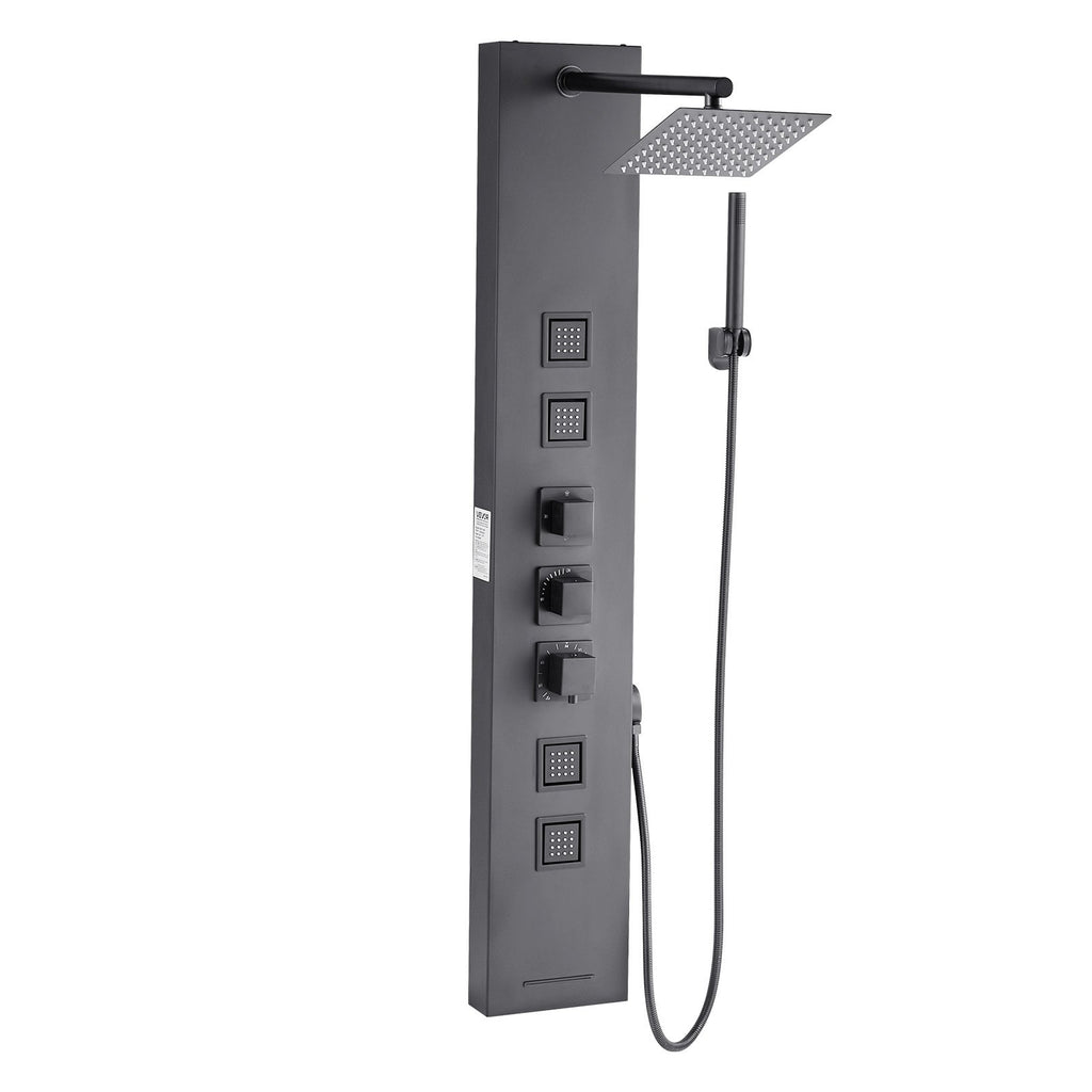 Dušo panelė VEVOR 7015FY, 124 cm nerūdijančio plieno