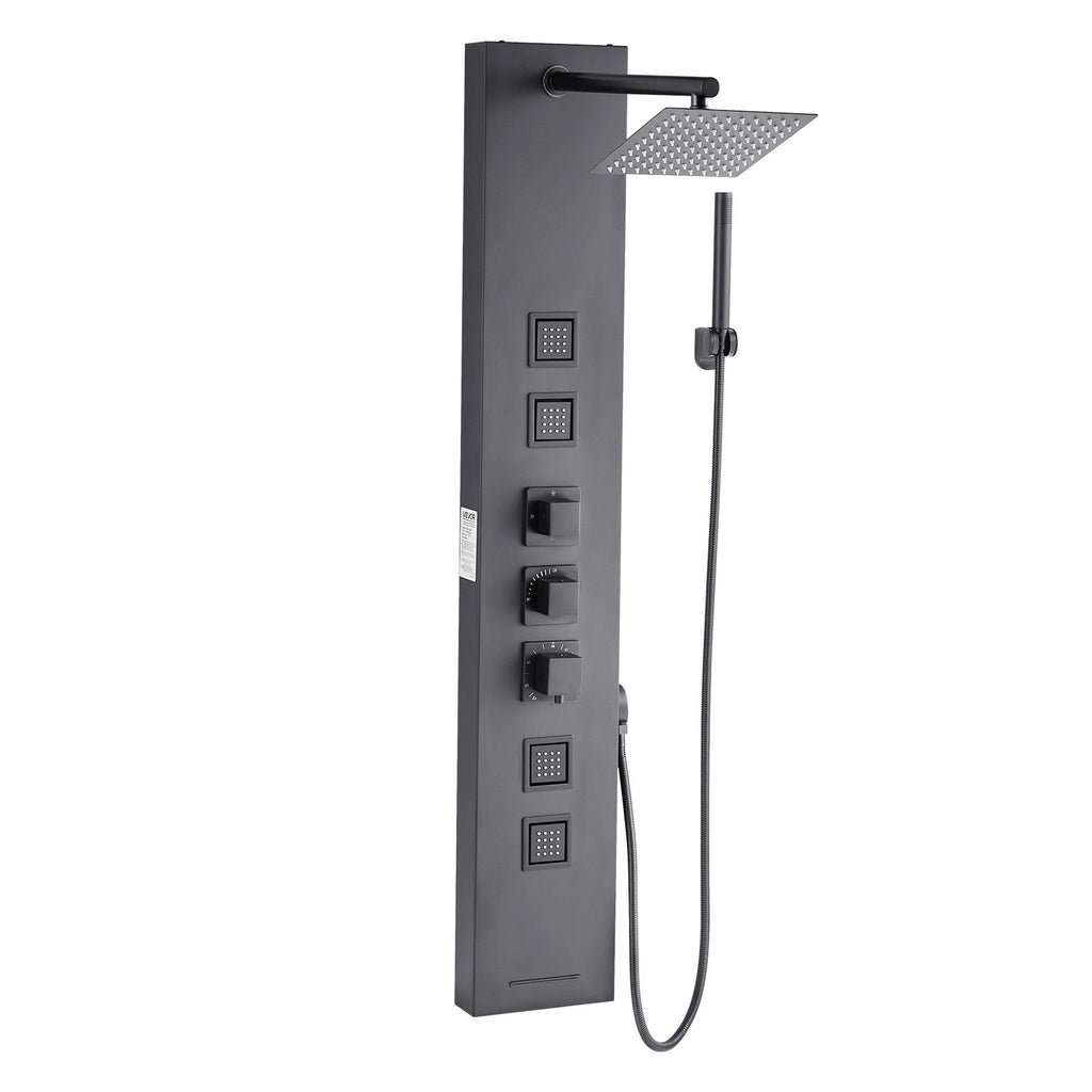Dušo panelė VEVOR 7015FY, 124 cm nerūdijančio plieno