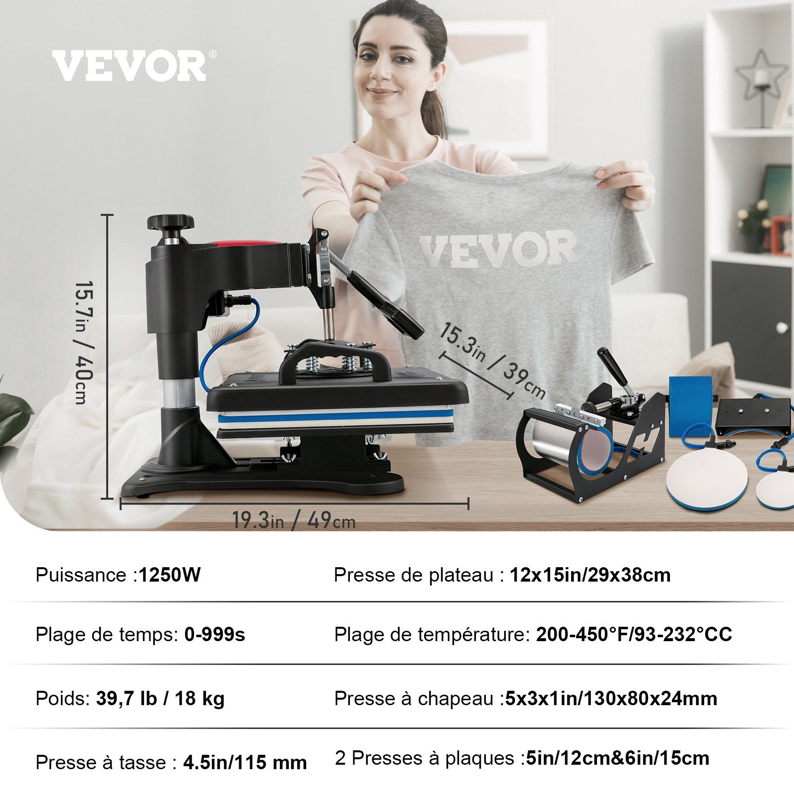Termo presas VEVOR TLM13135, 1250W