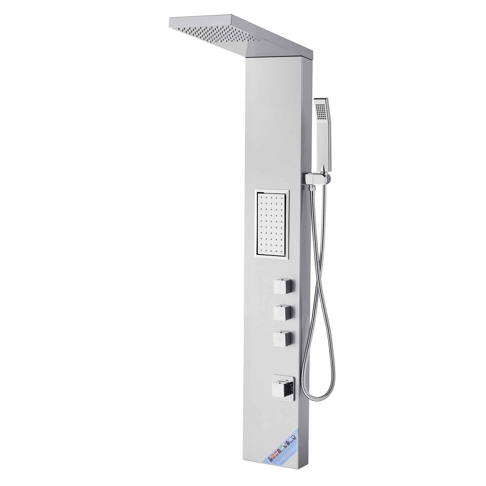 Dušo panelė VEVOR 5017FL, 134,5 cm nerūdijančio plieno