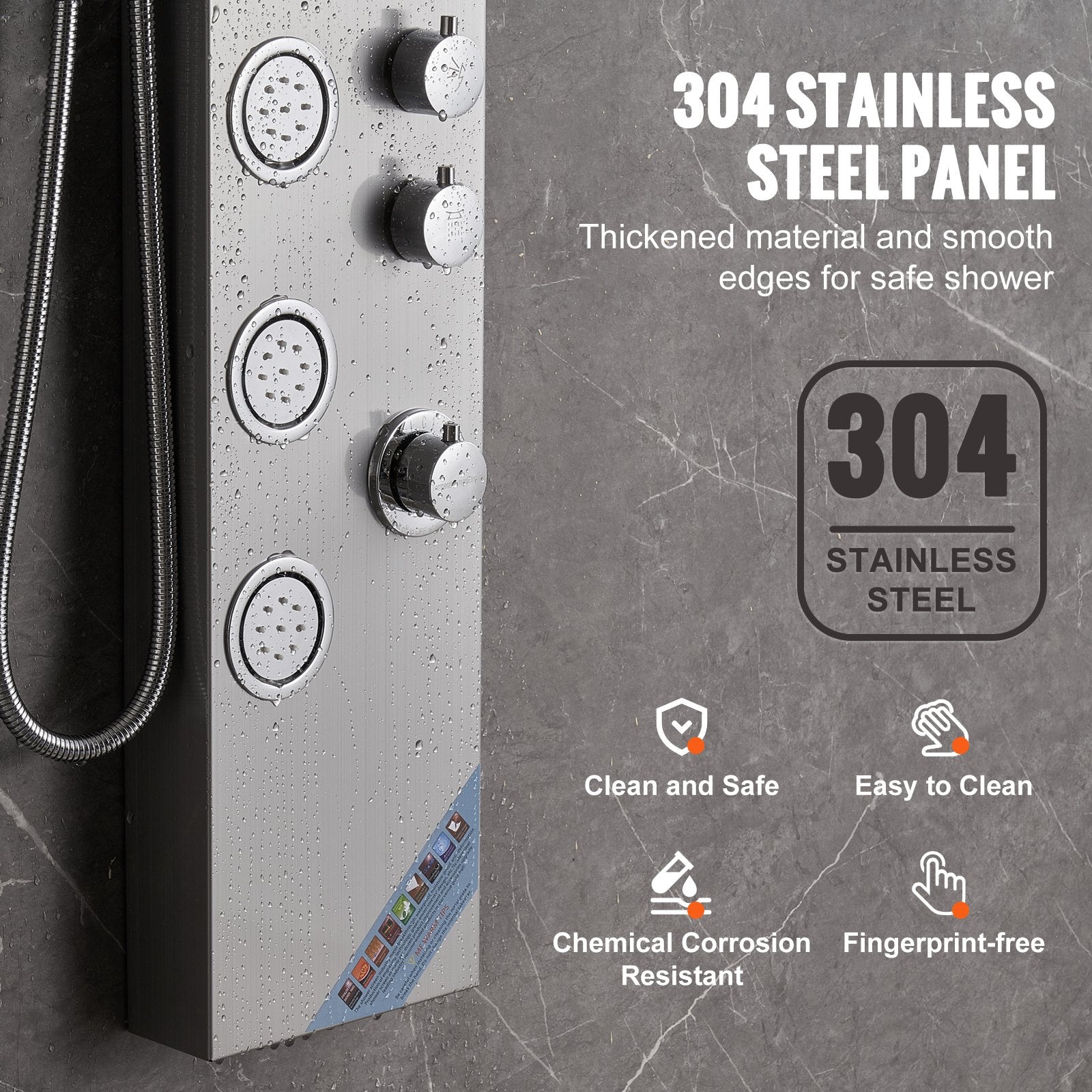 Dušo panelė VEVOR 8015FL, 4 funkcijos