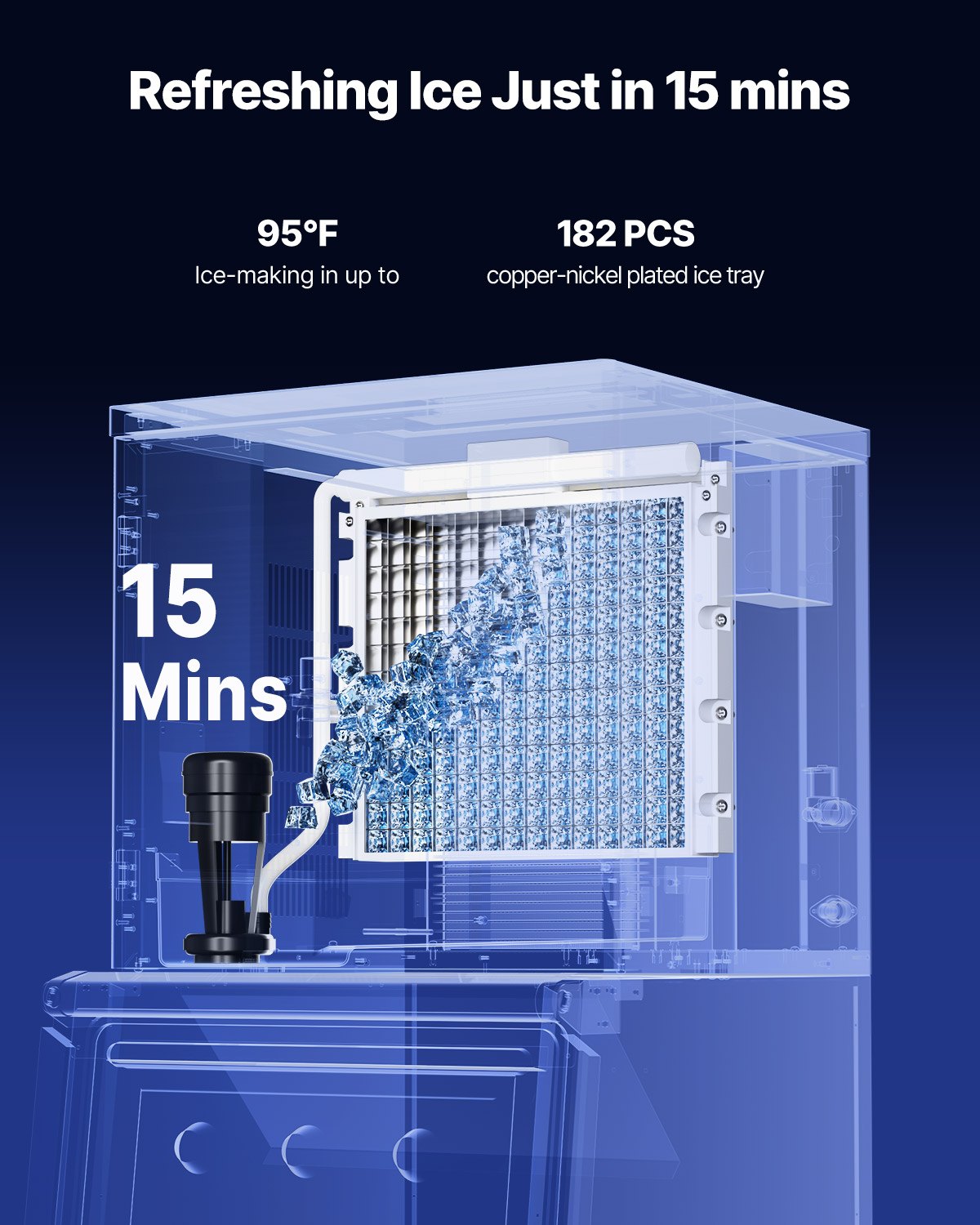 Pramoninis ledo generatorius VEVOR SKF-500BLS, 226 kg/24 val.