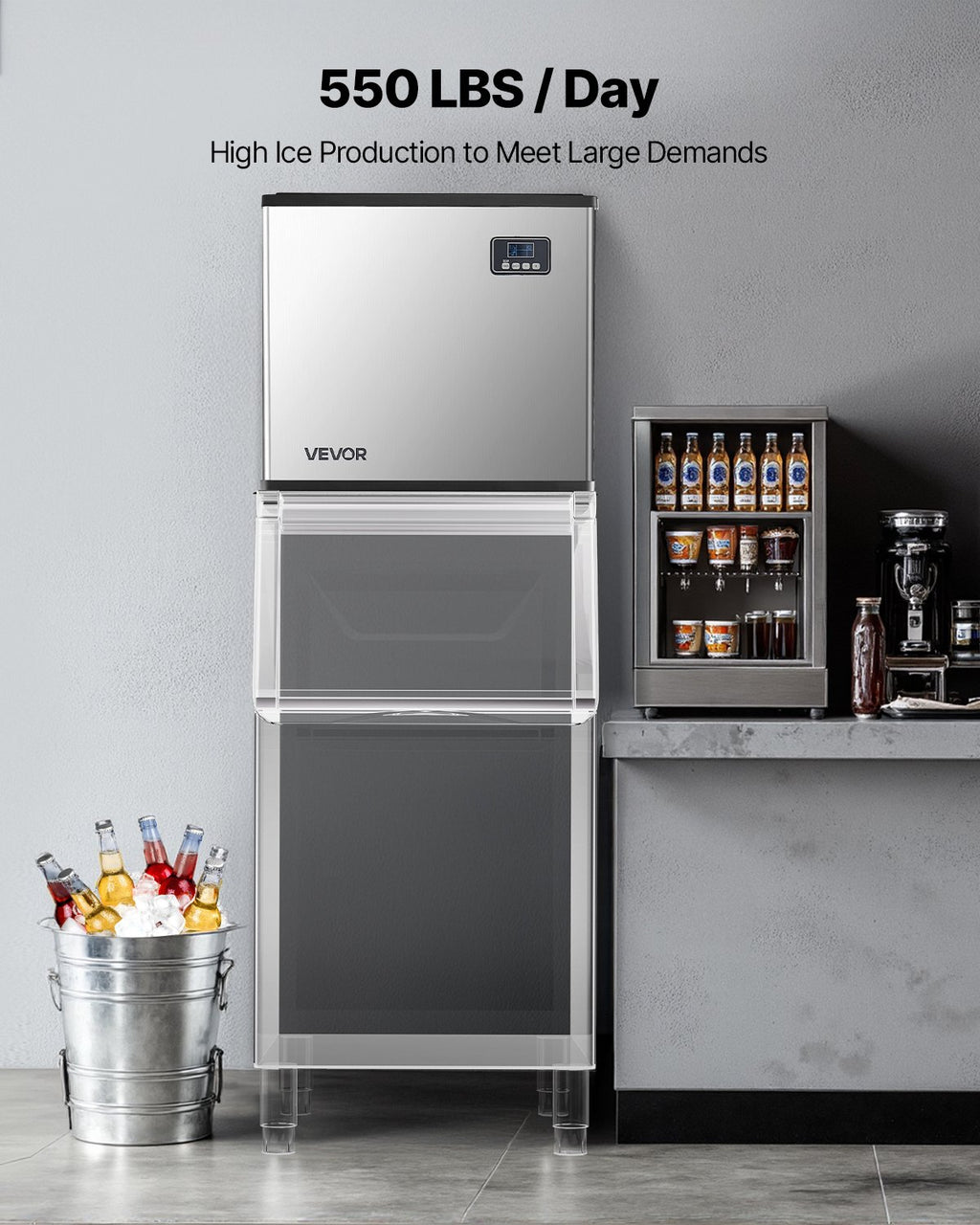Pramoninis ledo generatorius (galva) VEVOR HZB-160F, 249,5 kg/parą