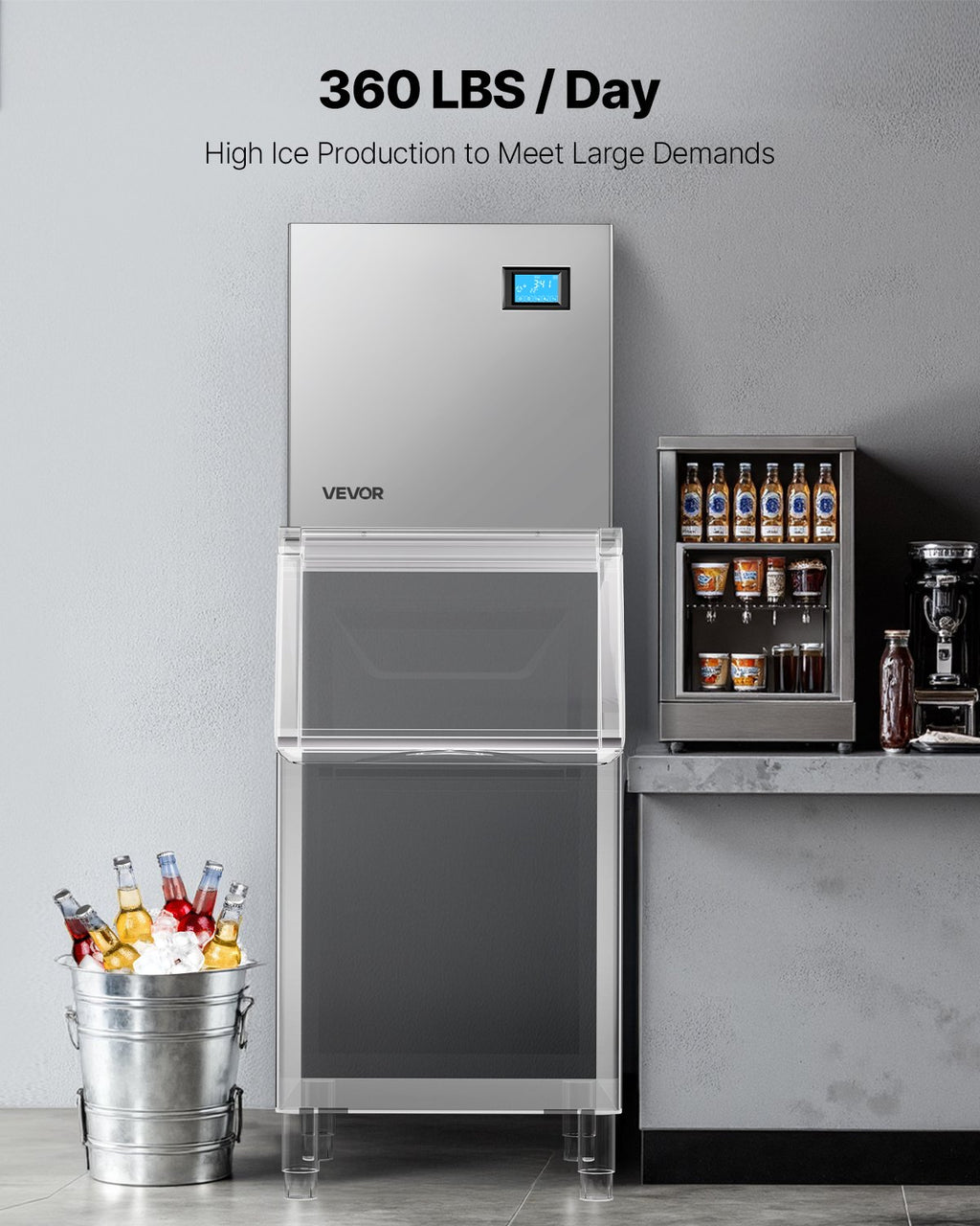 Pramoninis ledo generatorius VEVOR LRM-F360, 163 kg/parą