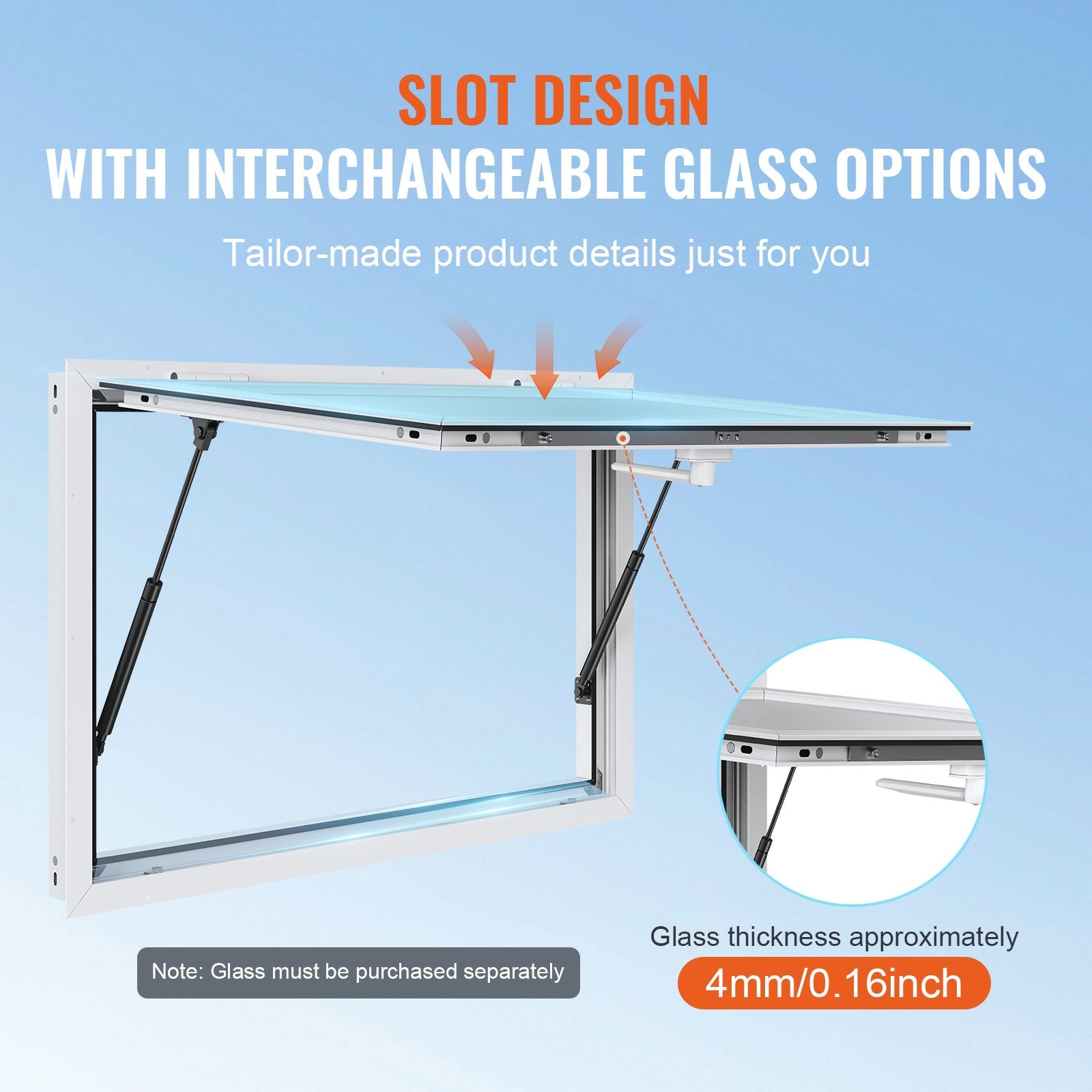 Prekybinis langas VEVOR ptfwck 48"x36", 1220x915 mm
