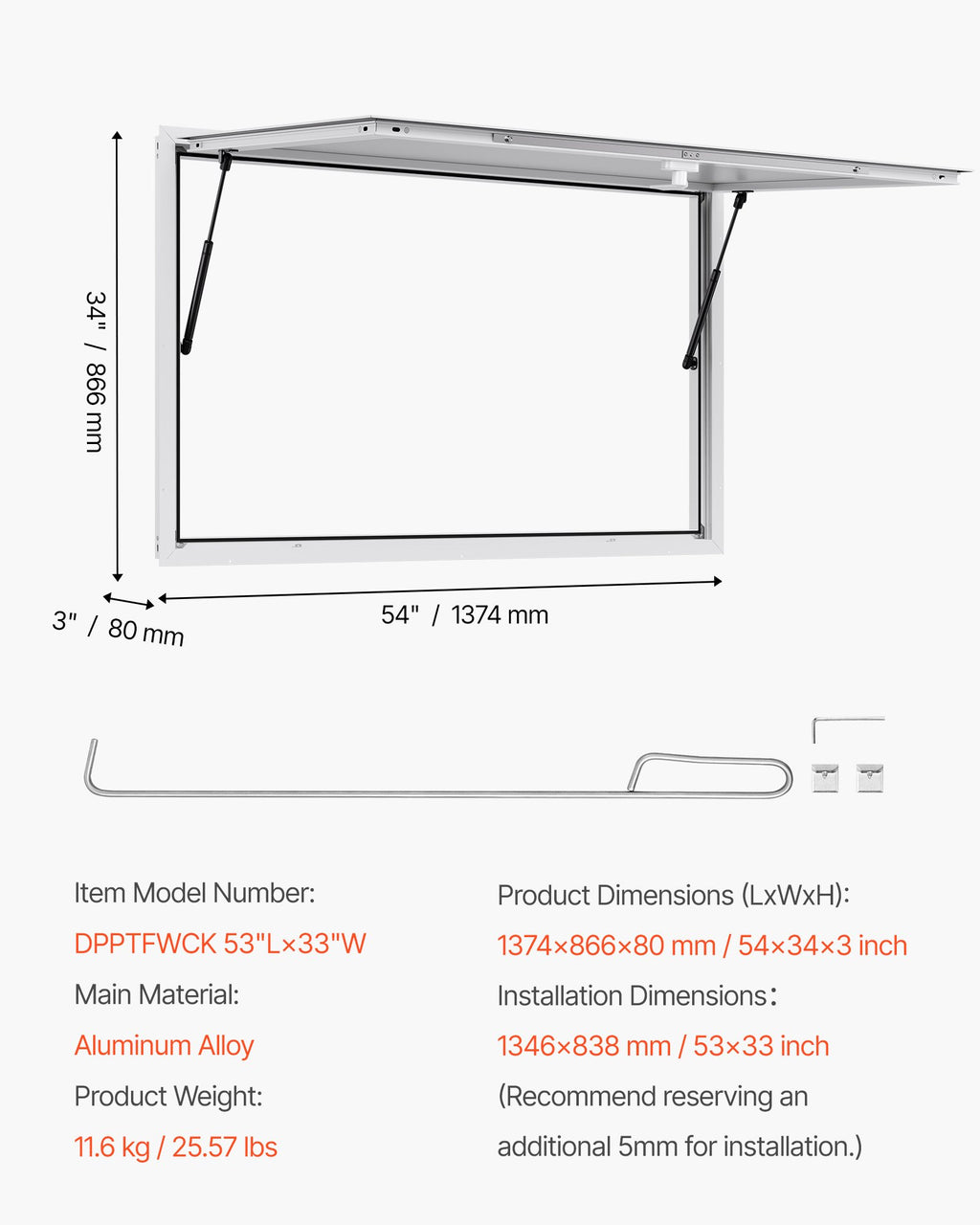 Prekybinis langas VEVOR DPPTFWCK, 135x84 cm