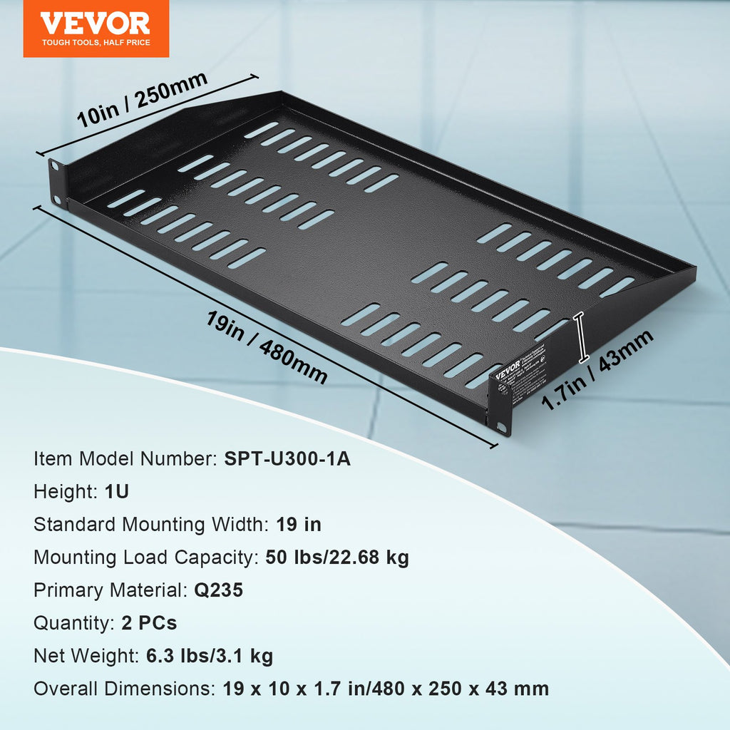 Serverio spintos lentyna VEVOR SPT-U300-1A, 1U, 2 vnt.
