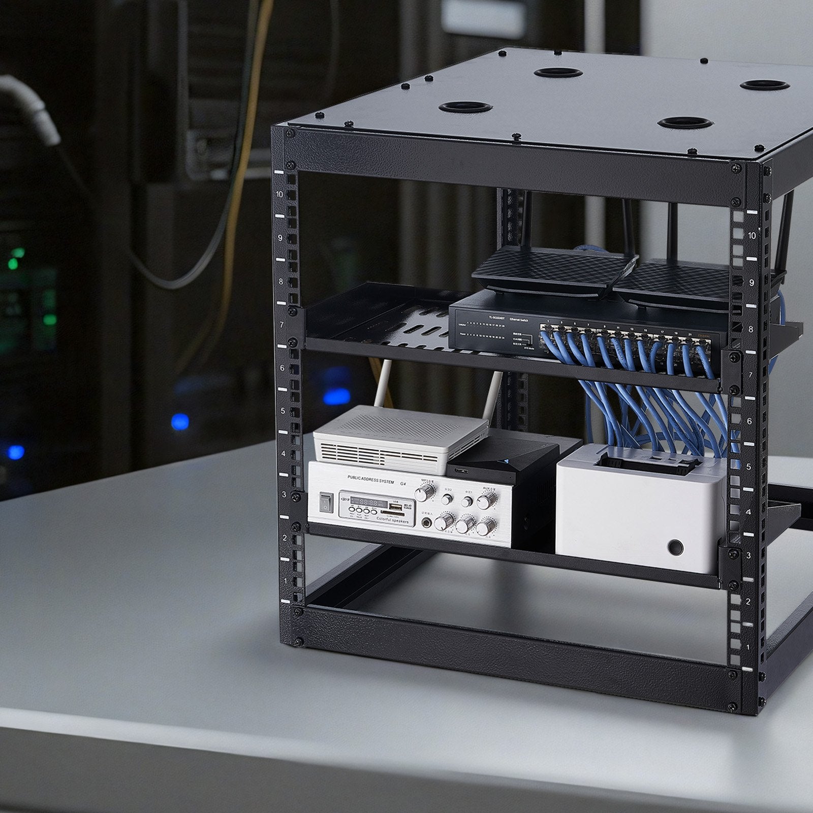Serverinės spintos lentyna VEVOR SPT-U300-1A(4), 1U, 4 vnt.