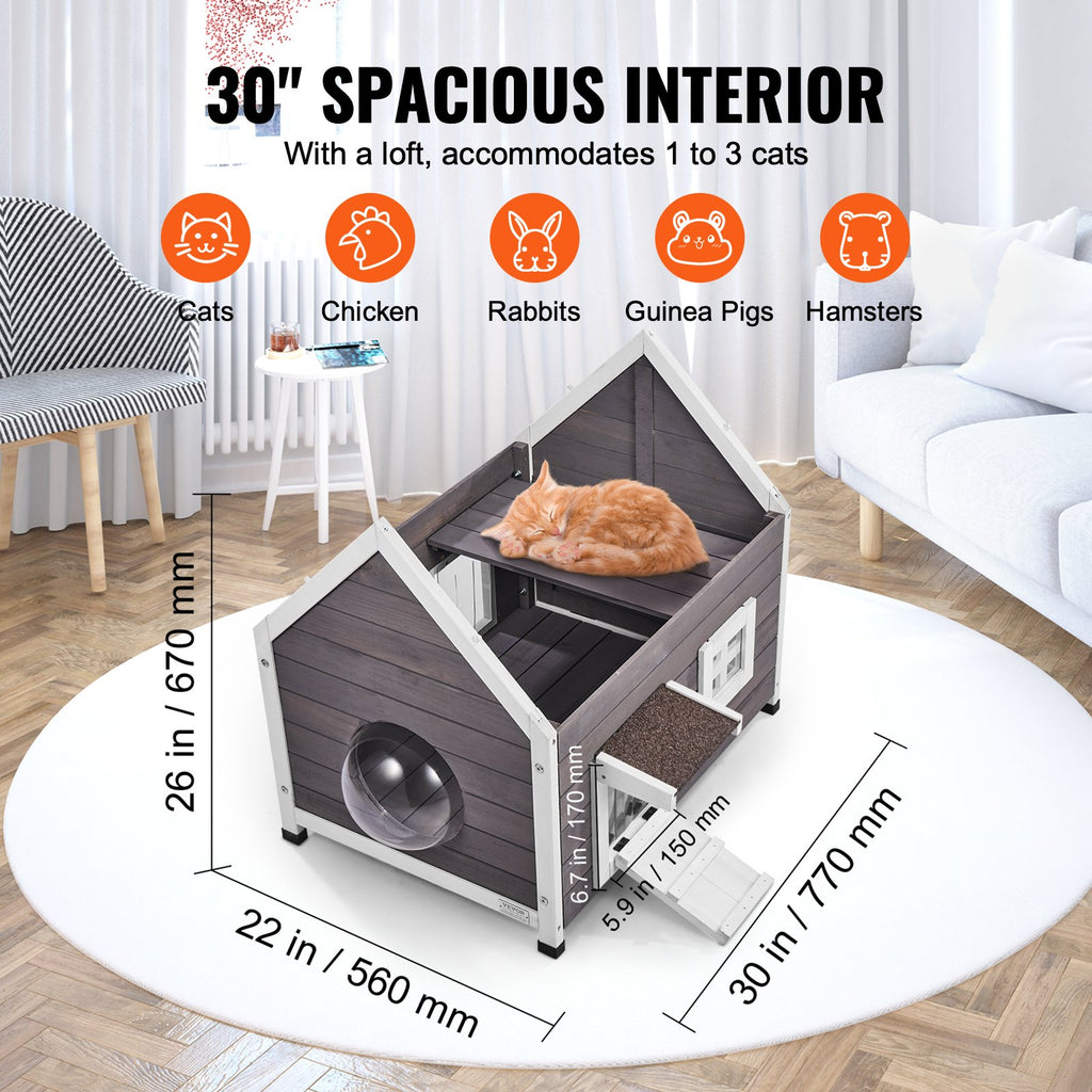 Lauko kačių namelis VEVOR DUSCH2405, 560x770x670 mm