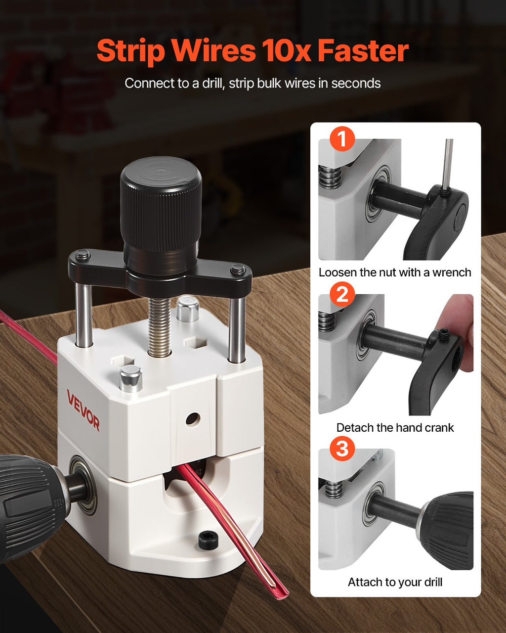 Mechaninė laidų izoliacijos nuėmimo staklės VEVOR SD-003, 1,5–25 mm