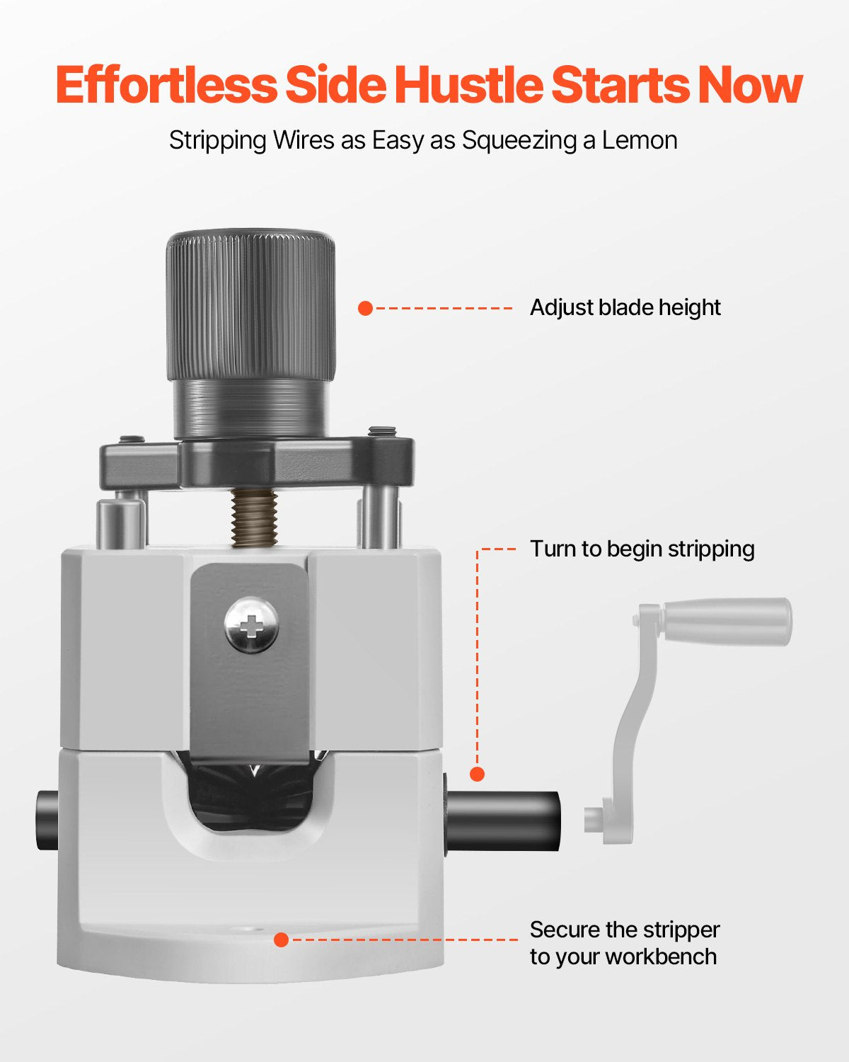 Mechaninė laidų izoliacijos nuėmimo staklės VEVOR SD-003, 1,5–25 mm