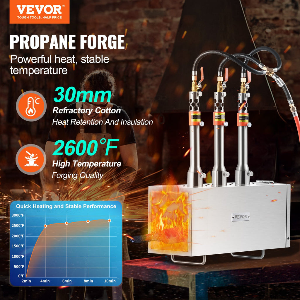 Nešiojama propano kalvė VEVOR JHBXG3A, 3 degikliai
