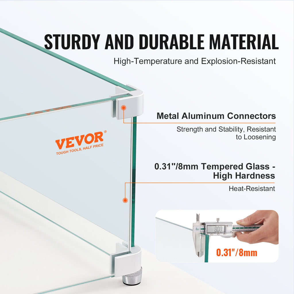 Lauko židinio apsauga nuo vėjo VEVOR VV-FWG-FX3810.5, 96,5 cm