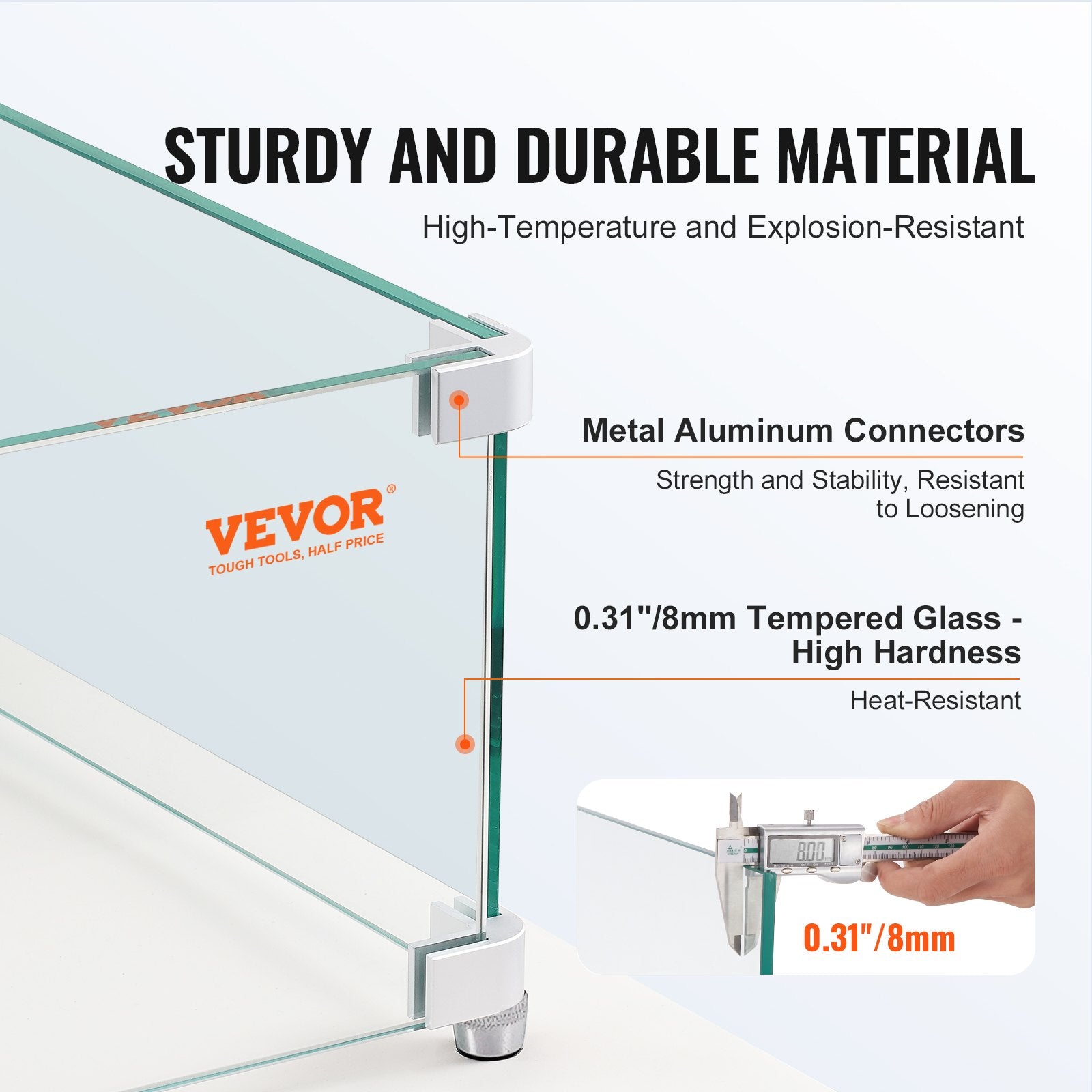 Lauko židinio apsauga nuo vėjo VEVOR VV-FWG-FX3810.5, 96,5 cm