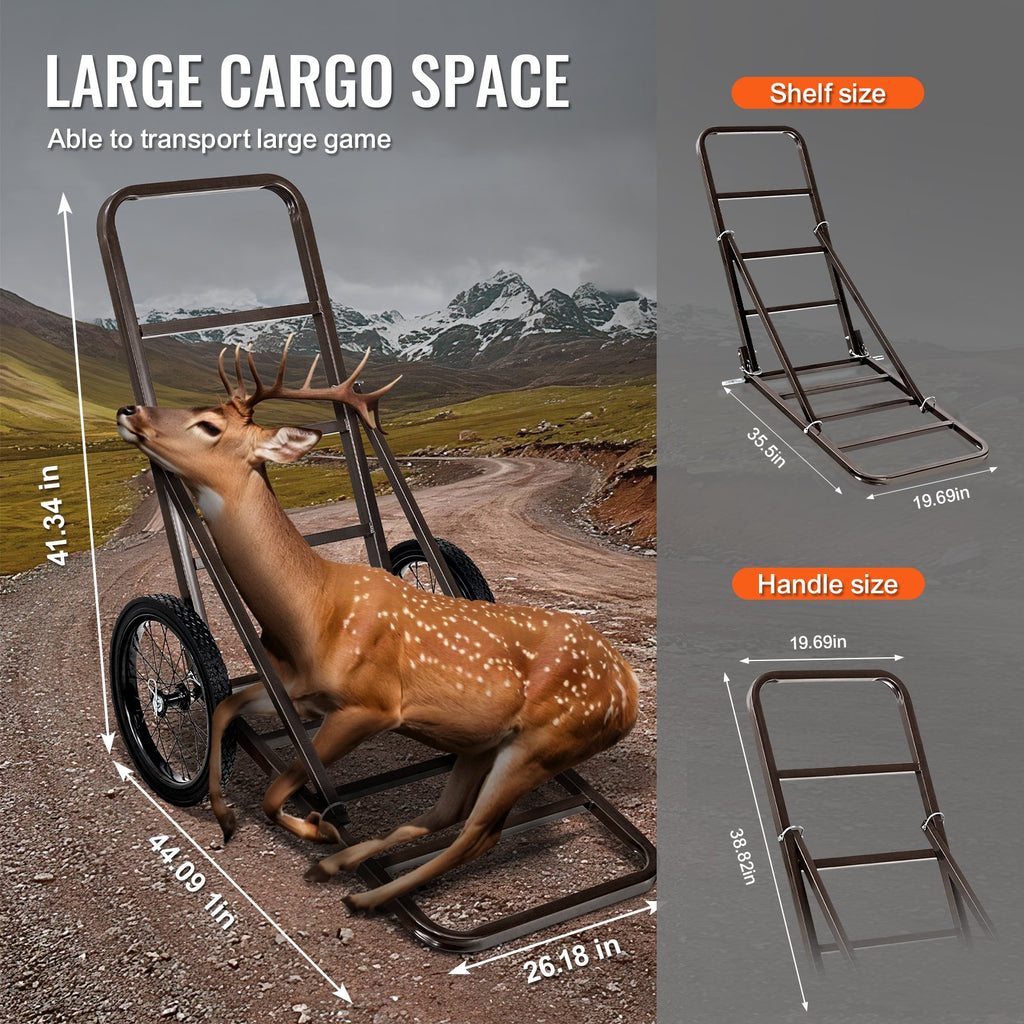 Vežimėlis sumedžiotam laimikiui VEVOR YL1501, 136 kg keliamoji galia