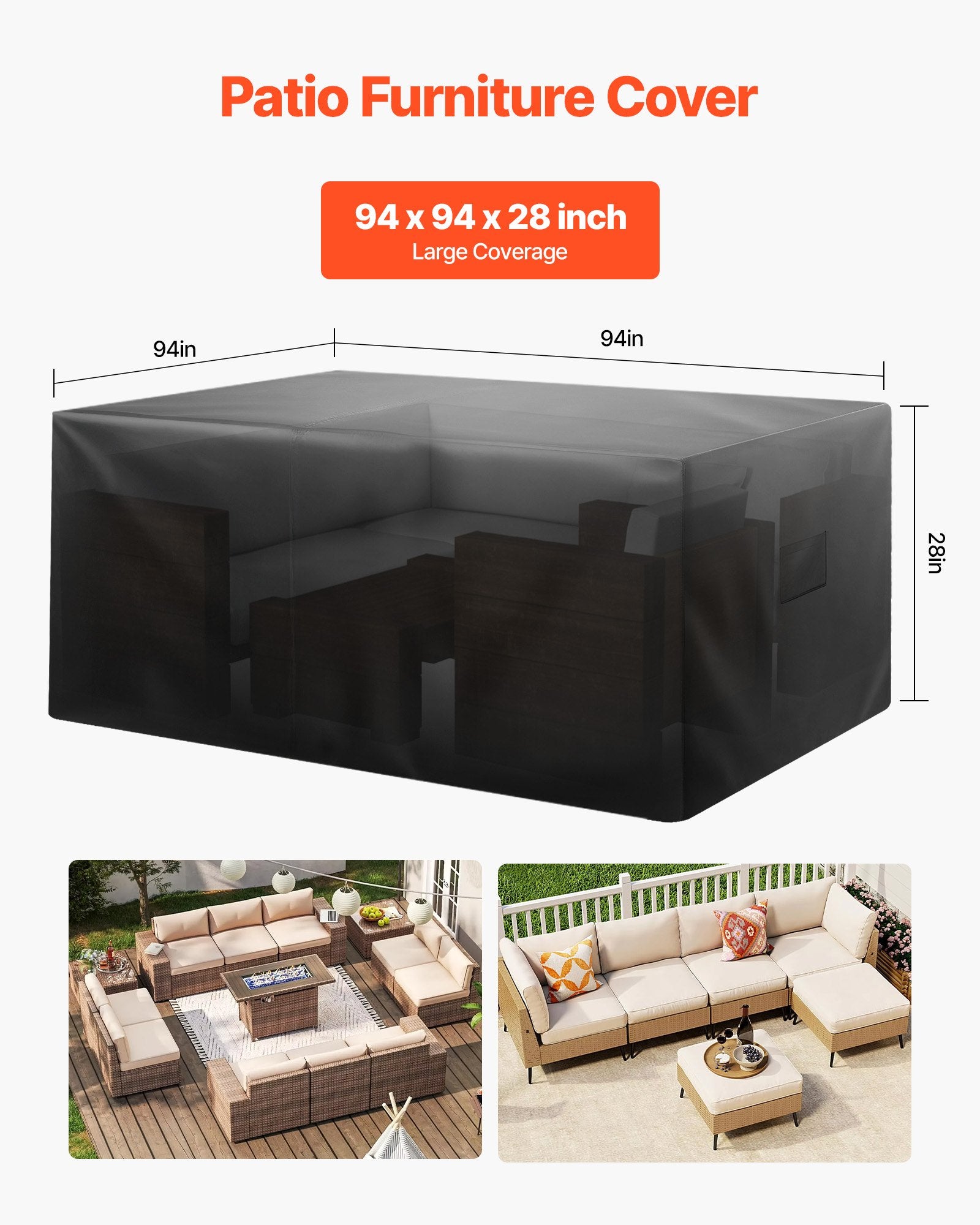 Lauko baldų uždangalas VEVOR J-24V5, 239 x 239 x 71 cm