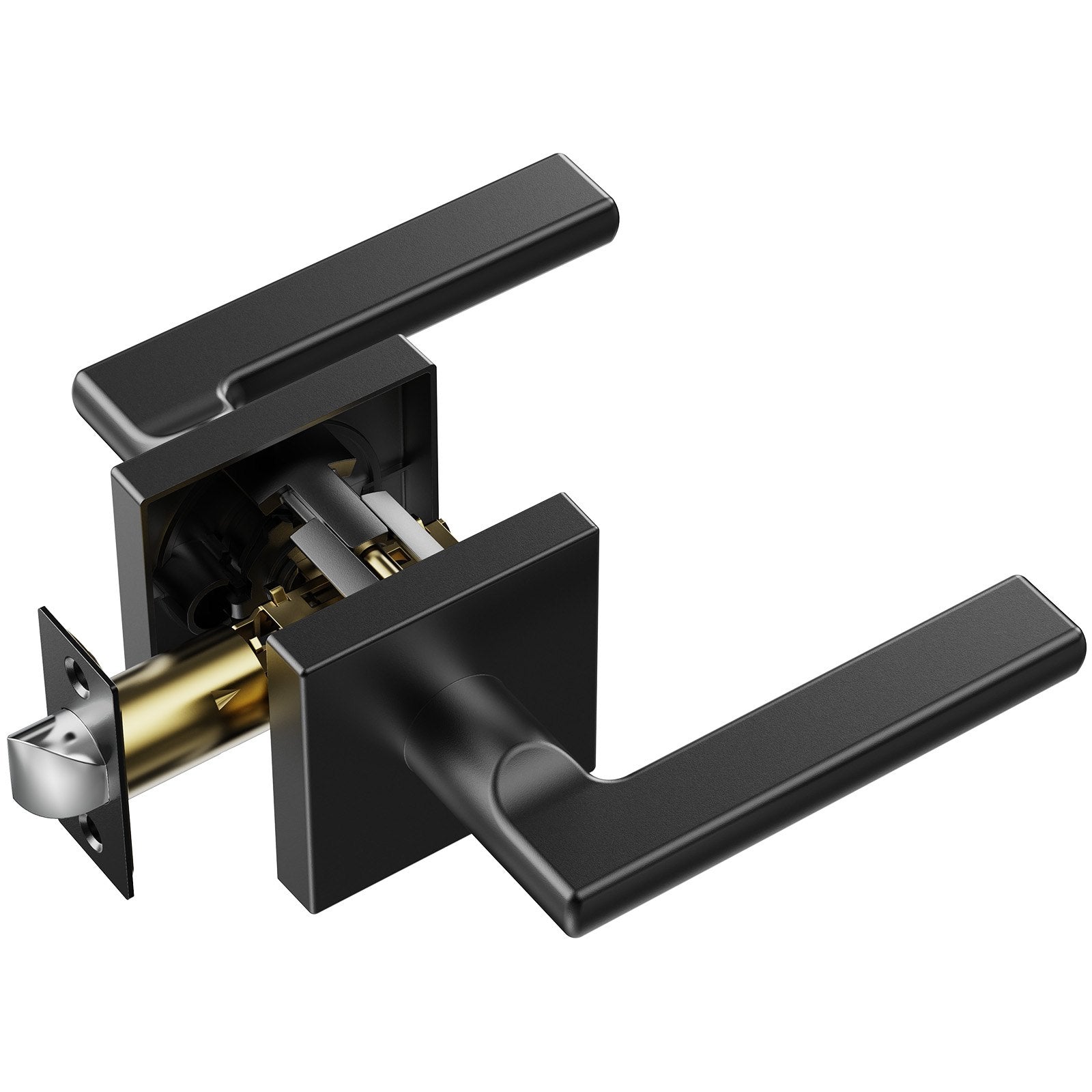 Vidaus durų rankenų komplektas VEVOR KJ2118-PS-BLK, 6 vnt., matinė juoda