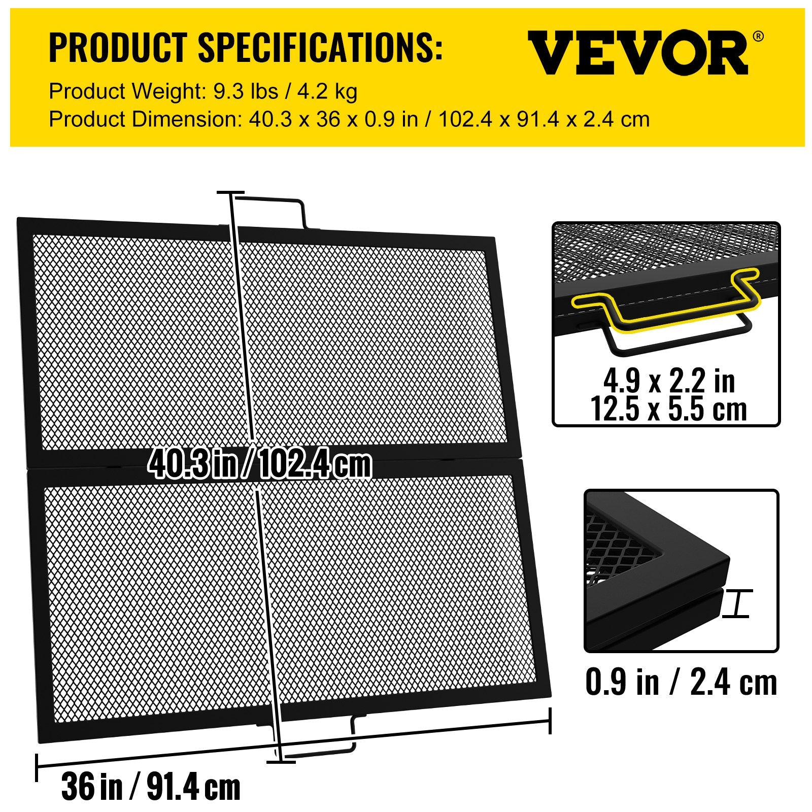 Laužavietės kepimo grotelės VEVOR VV-RFPGG-W3636, 91,4 cm